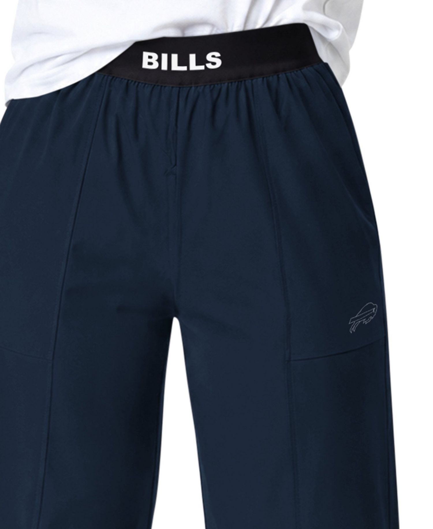 Women's Navy Buffalo Bills Athleisure Wide-Leg Pants