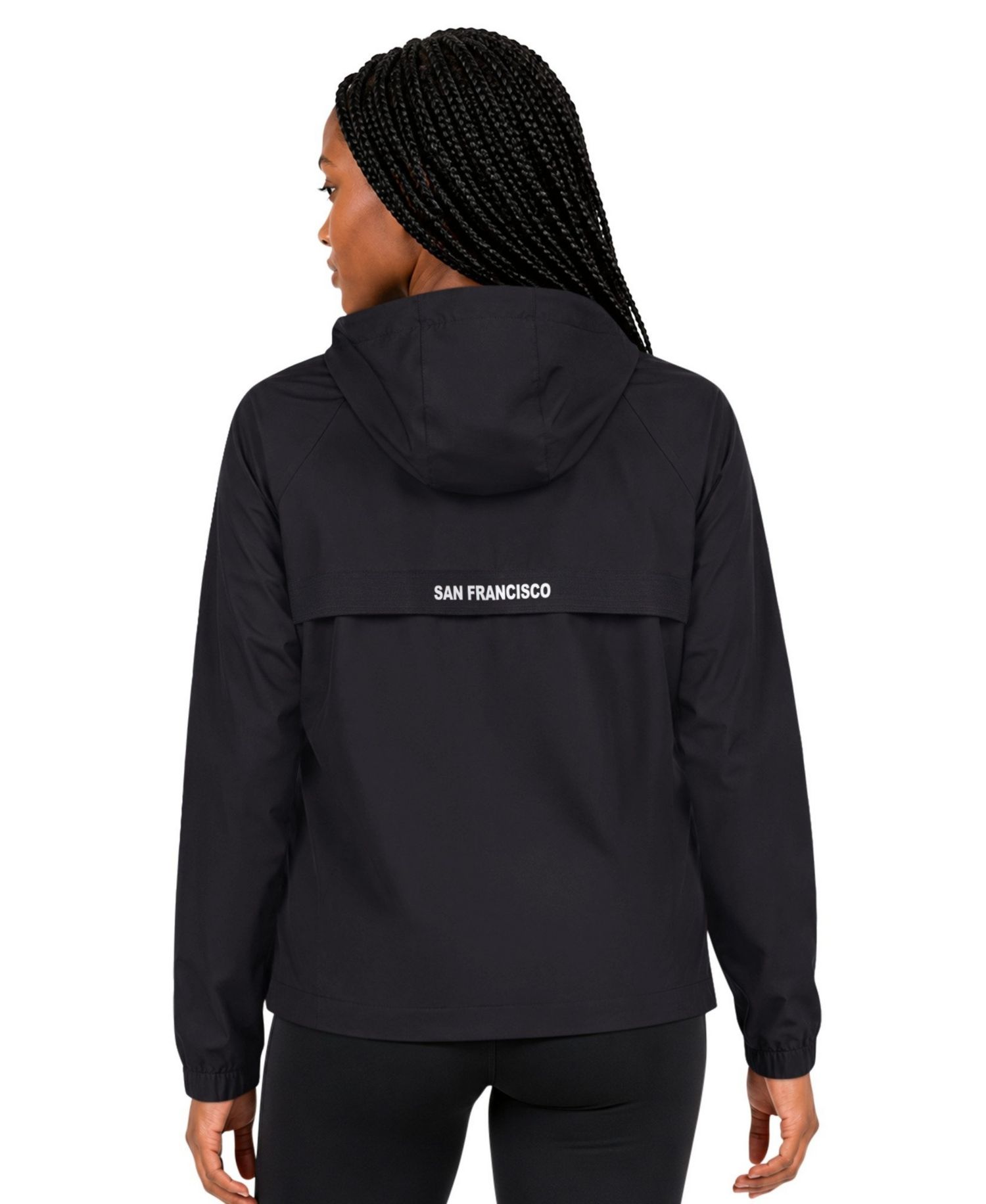 Women's Black San Francisco 49ers Athleisure Lightweight Full-Zip Raglan Jacket