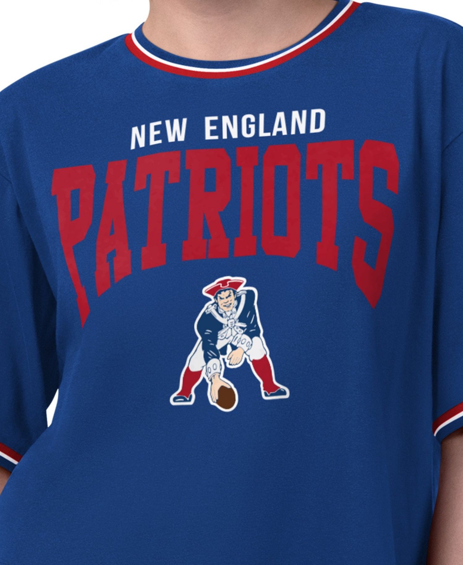 Women's Royal New England Patriots Vintage Ace Cropped T-Shirt