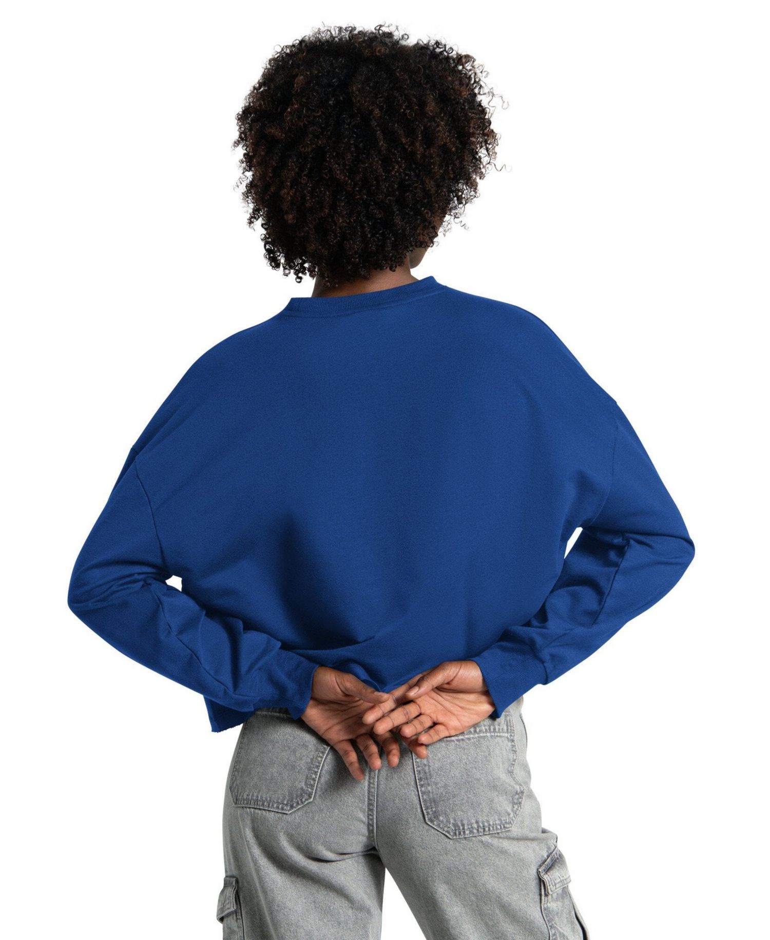 Women's Royal New York Knicks Bleachers Cropped Sweatshirt