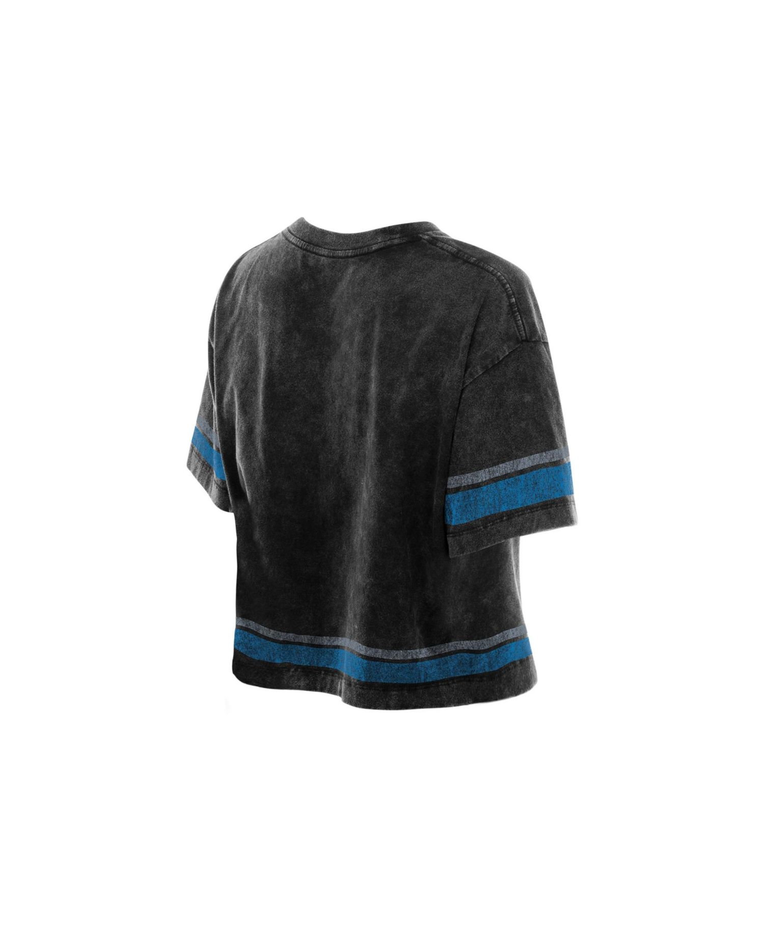 Women's Black Detroit Lions Lifestyle Mineral Wash Boxy Cropped T-Shirt