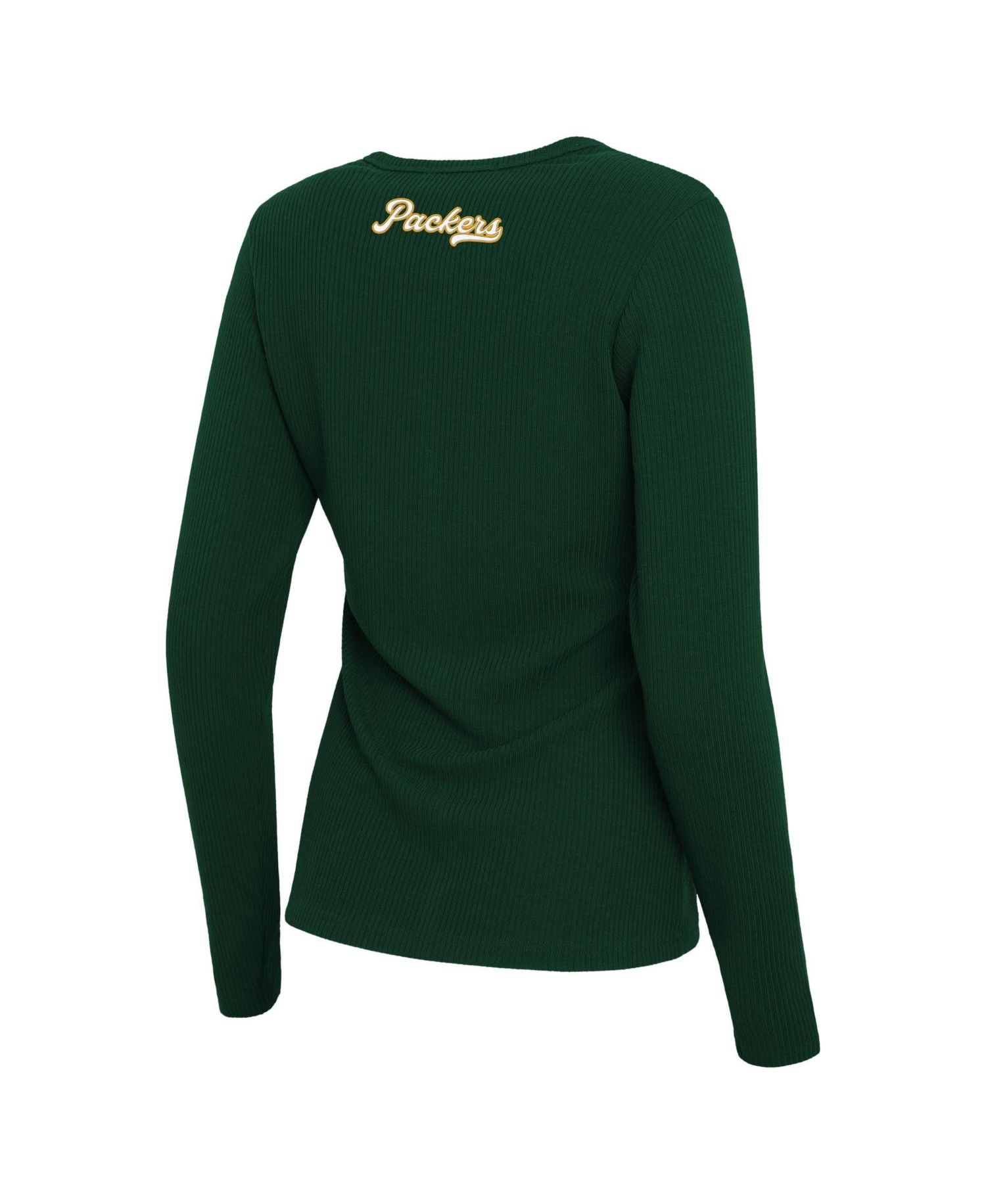 Women's Green Bay Packers Ribbed Full-Button Cardigan Sweater