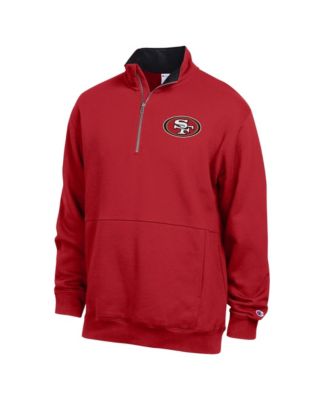 Men's Scarlet/Black San Francisco 49ers Fleece Quarter-Zip Pullover