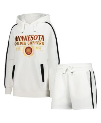 Men's Cream Minnesota Golden Gophers Down, Set, Go Hoodie and Shorts Lounge Set
