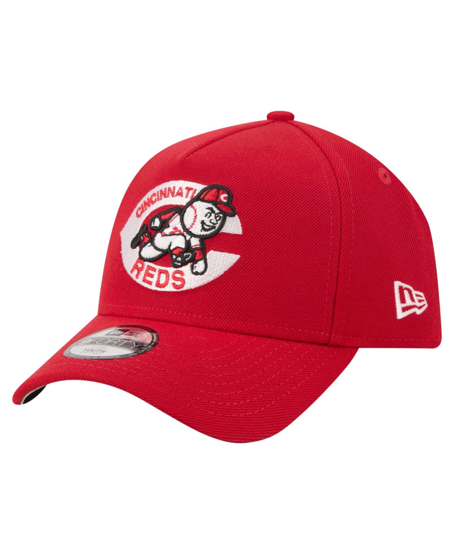 Big Boys and Girls Red Cincinnati Reds Cooperstown Logo 9FORTY A-Frame Adjustable Hat