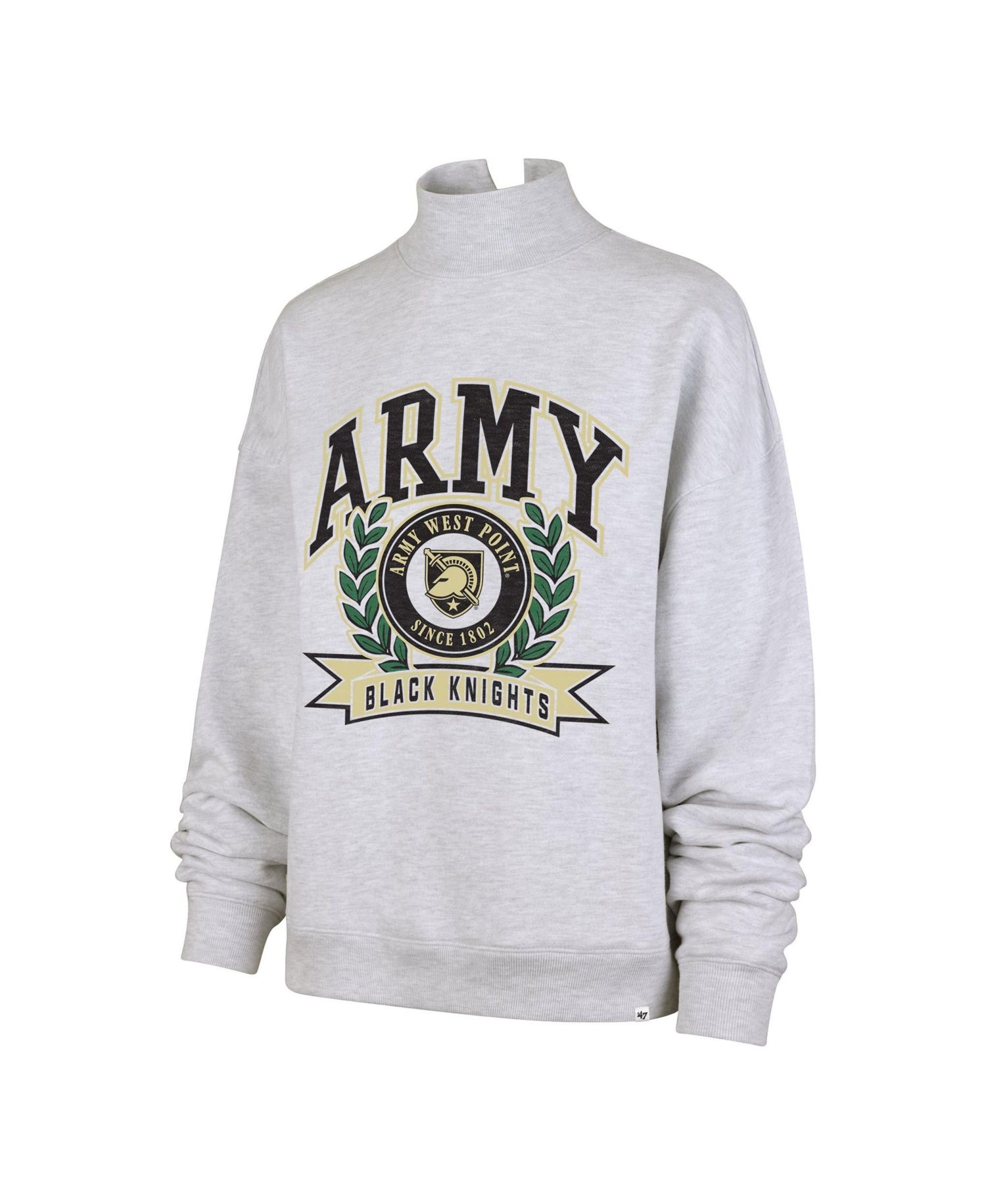 Women's Gray Army Black Knights Laurel Arch Mock Neck Sweatshirt