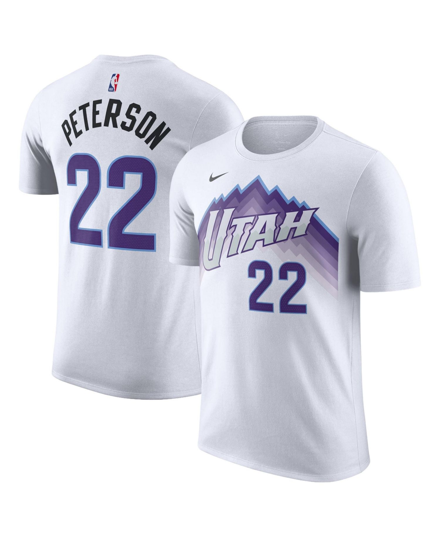 Men's and Women's Darryn Peterson White Utah Jazz Association Edition Name & Number T-Shirt