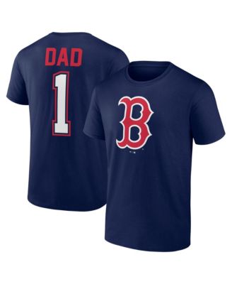 Men's Navy Boston Red Sox 1 Dad Name & Number T-Shirt