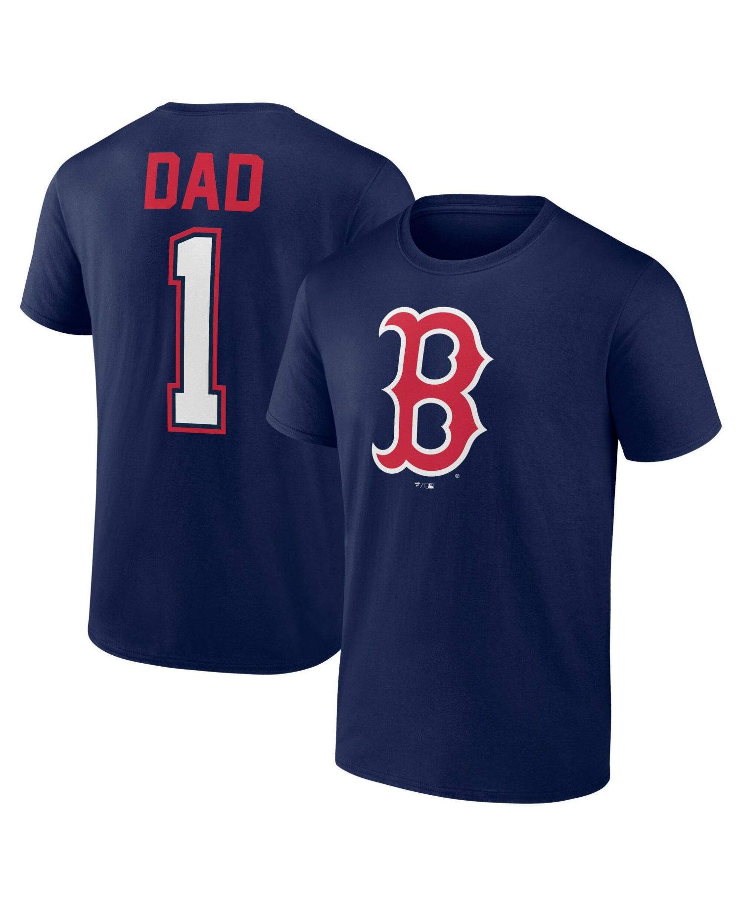 Men's Navy Boston Red Sox 1 Dad Name & Number T-Shirt