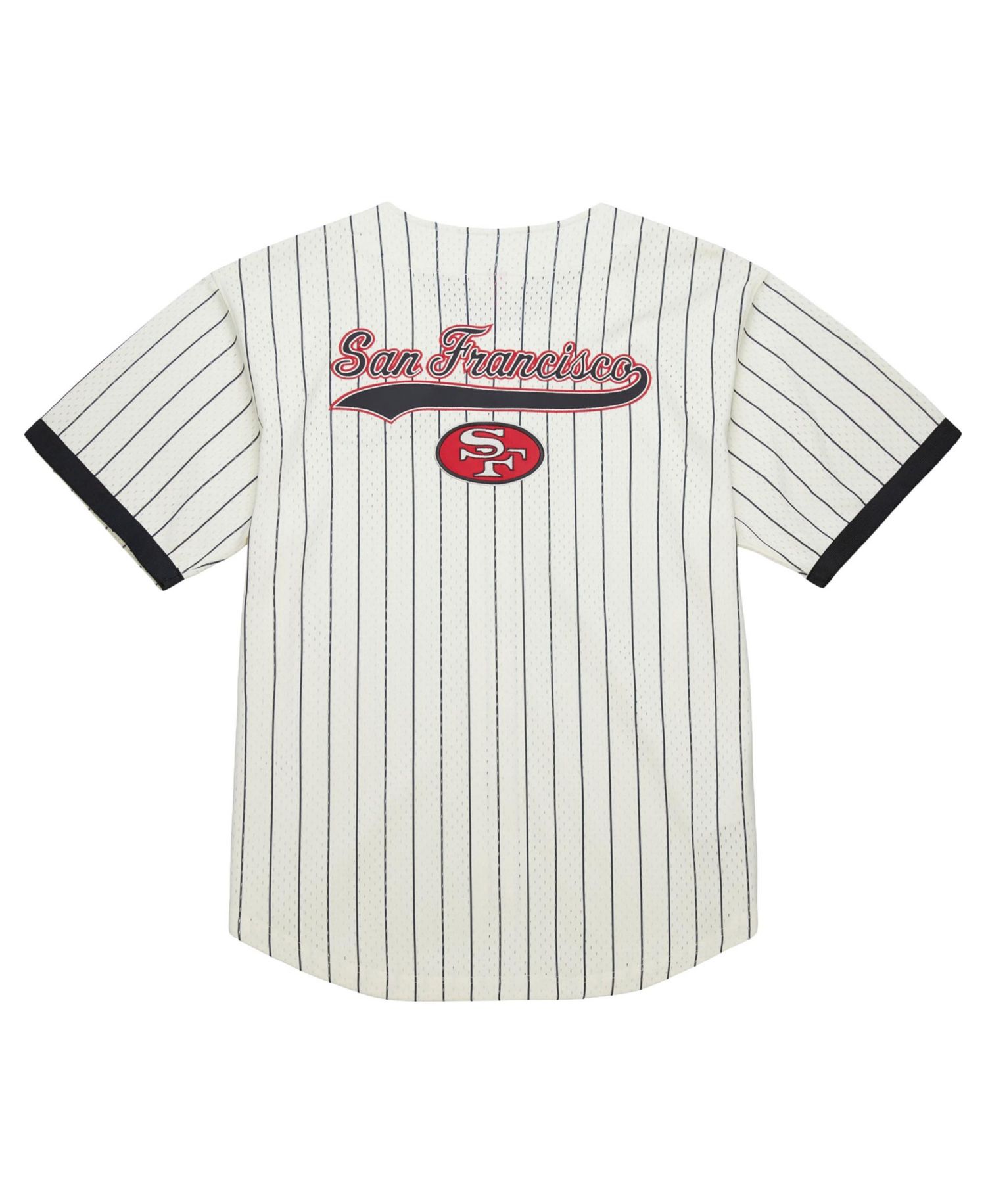 Men's Cream San Francisco 49ers Big Tall Heavyweight Mesh Button-Up Fashion Jersey
