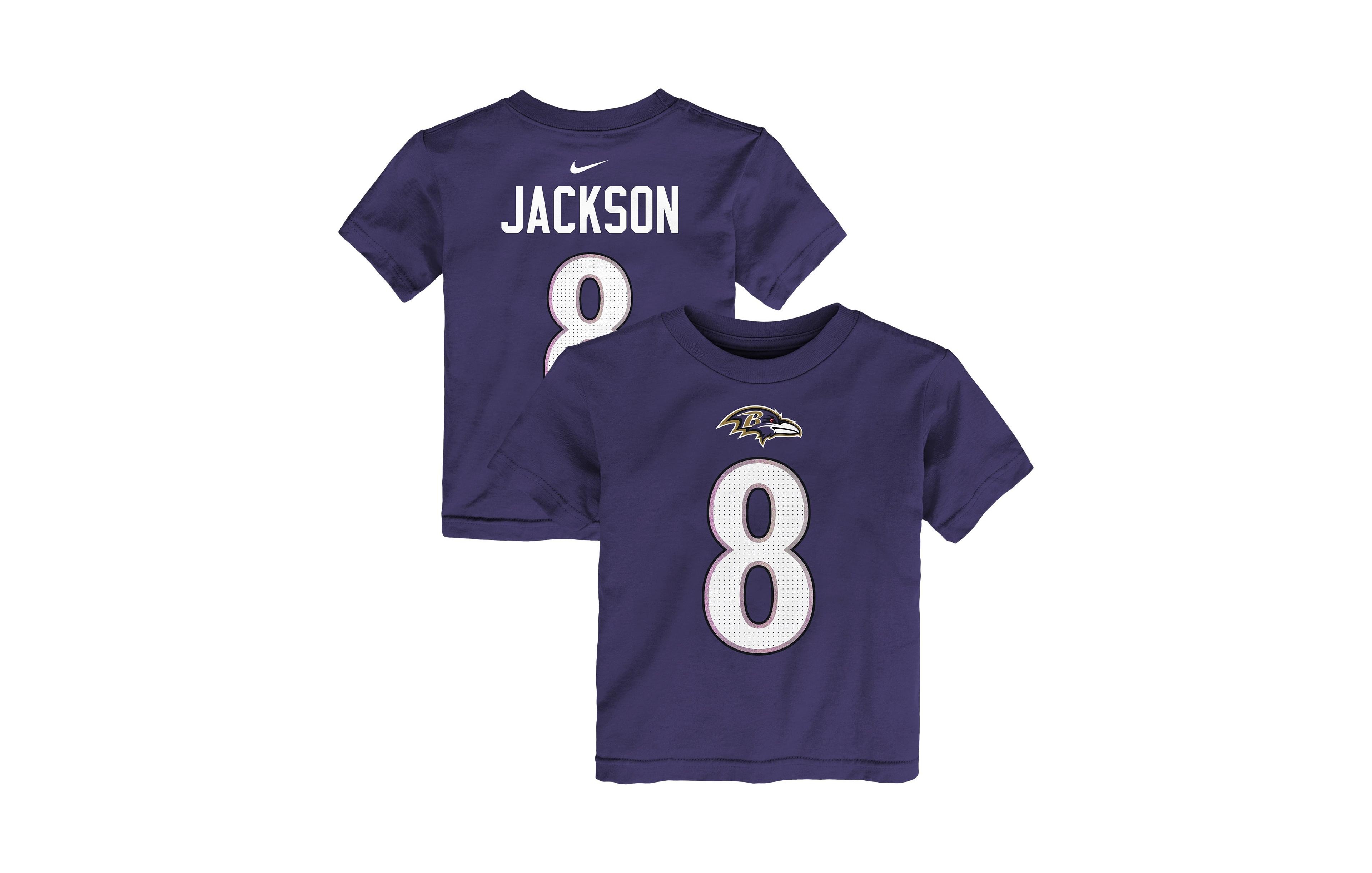 Nike Toddler Boys' and Girls' 2T-5T Lamar Jackson Name & Number Baltimore Ravens T-Shirt