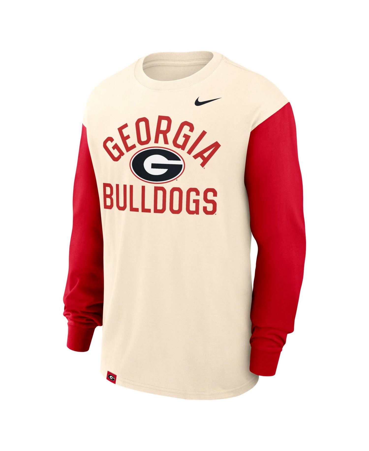 Men's Natural/Red Georgia Bulldogs Primetime Mantra Max90 Long Sleeve T-Shirt