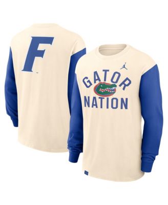 Men's Natural/Royal Florida Gators Primetime Mantra Max90 Long Sleeve T-Shirt