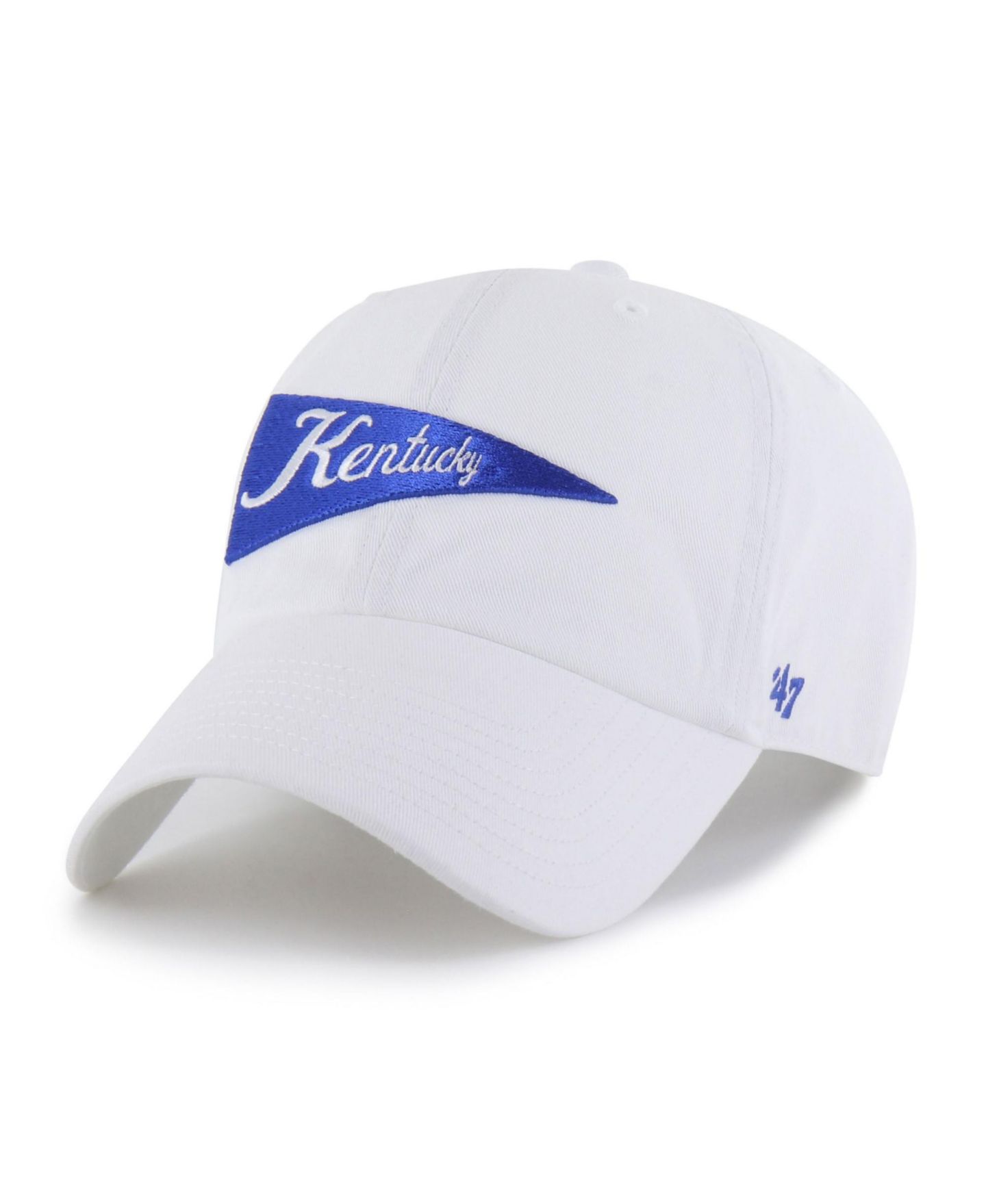 Мужская кепка '47 Brand White Kentucky Wildcats Vault Clean Up Adjustable Hat — фото 1
