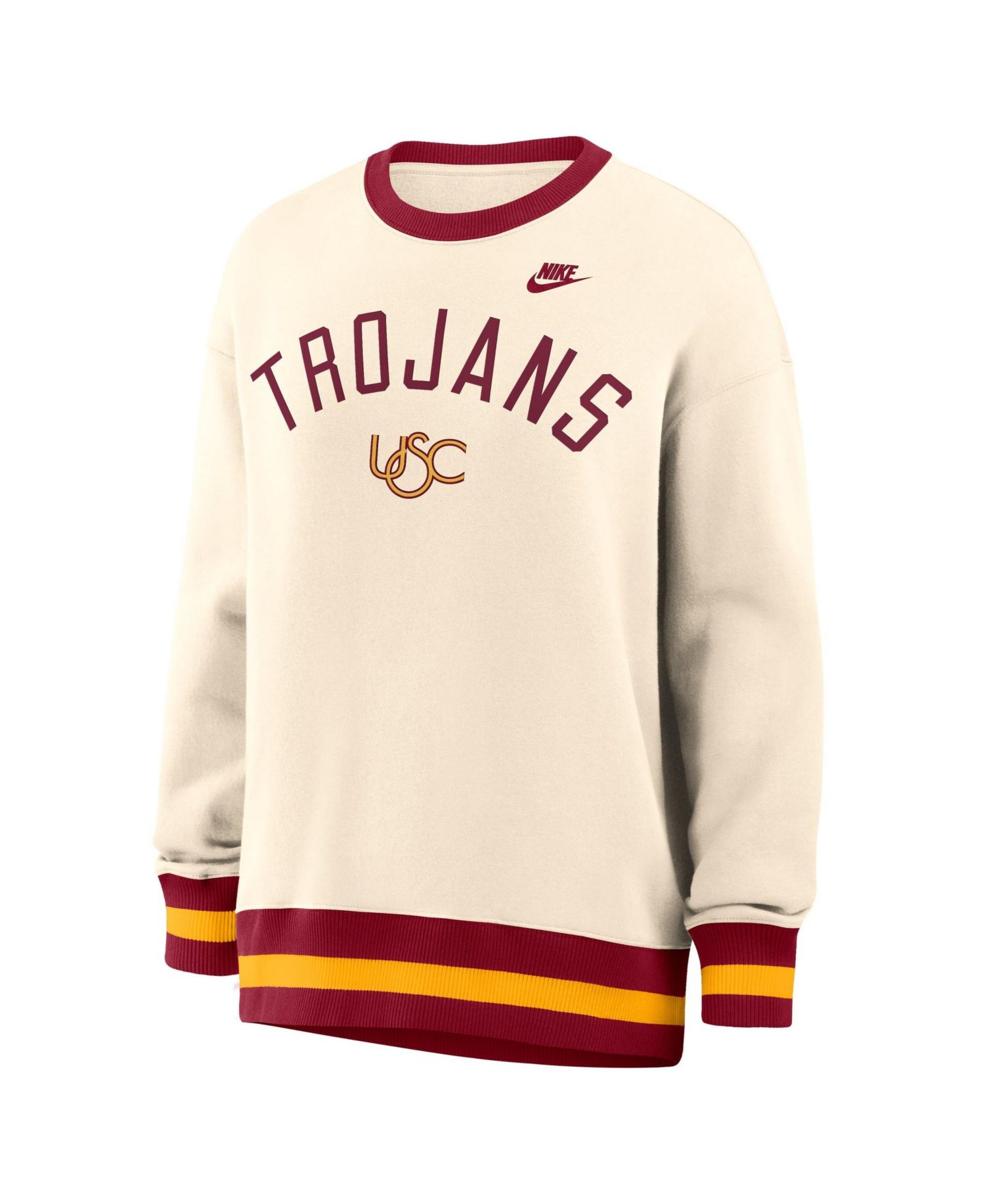 Women's Natural USC Trojans Oversized Legacy Arch Phoenix Sweatshirt