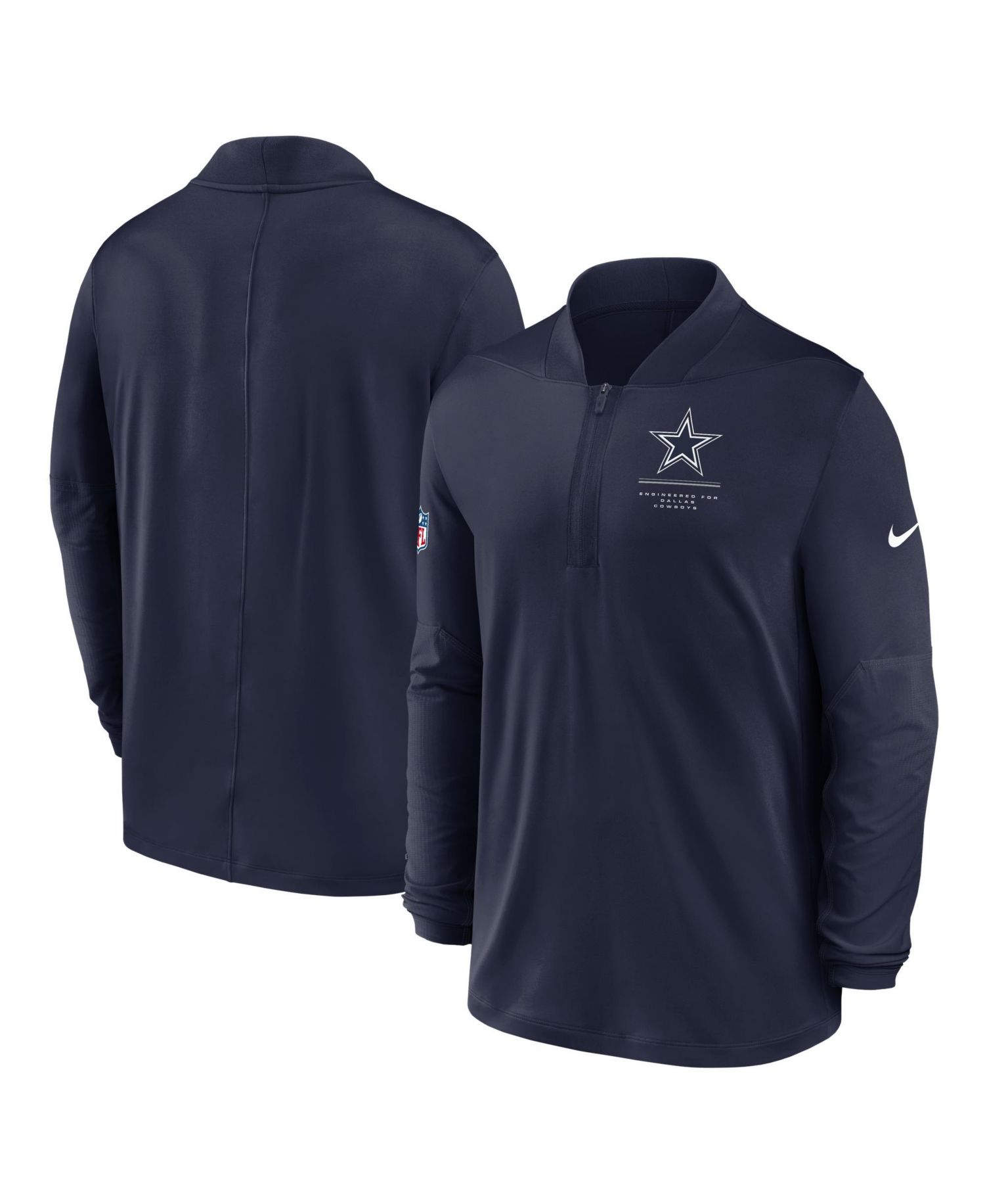 Men's Navy Dallas Cowboys Sideline Logo Glory Midweight Dri-FIT Half-Zip Pullover