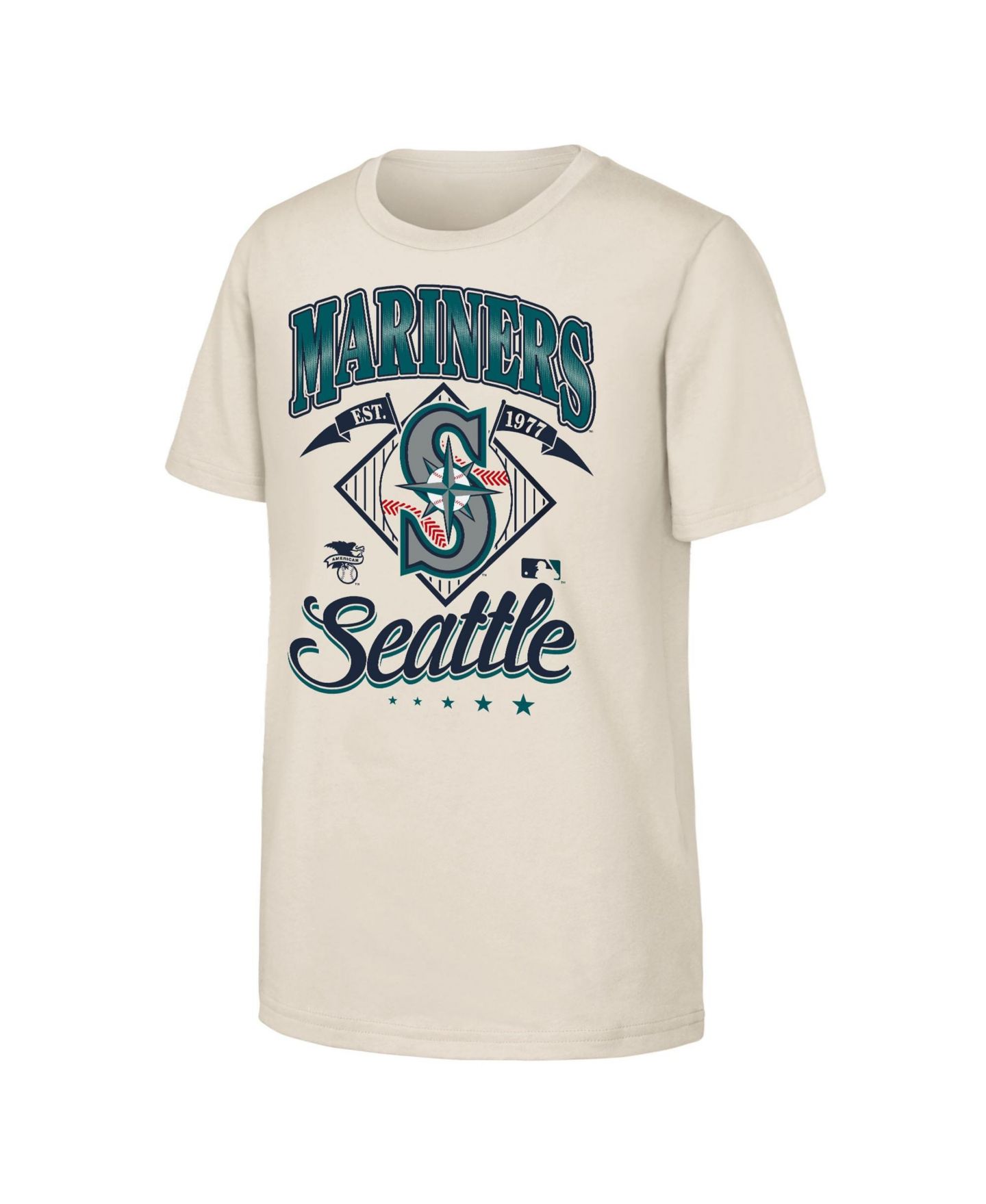 Детская футболка Outerstuff Natural Seattle Mariners Triple Hit — фото 1