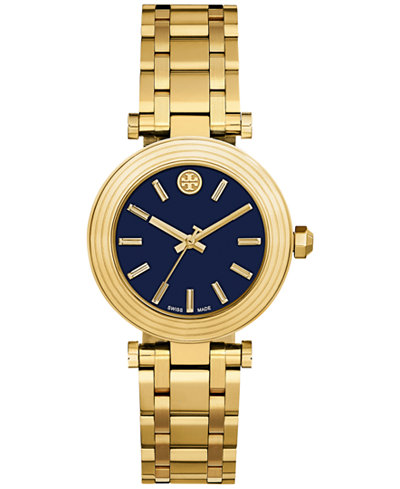 Tory Burch Women's Swiss Classic T Gold-Tone Stainless Steel Bracelet Watch 35mm TB9004