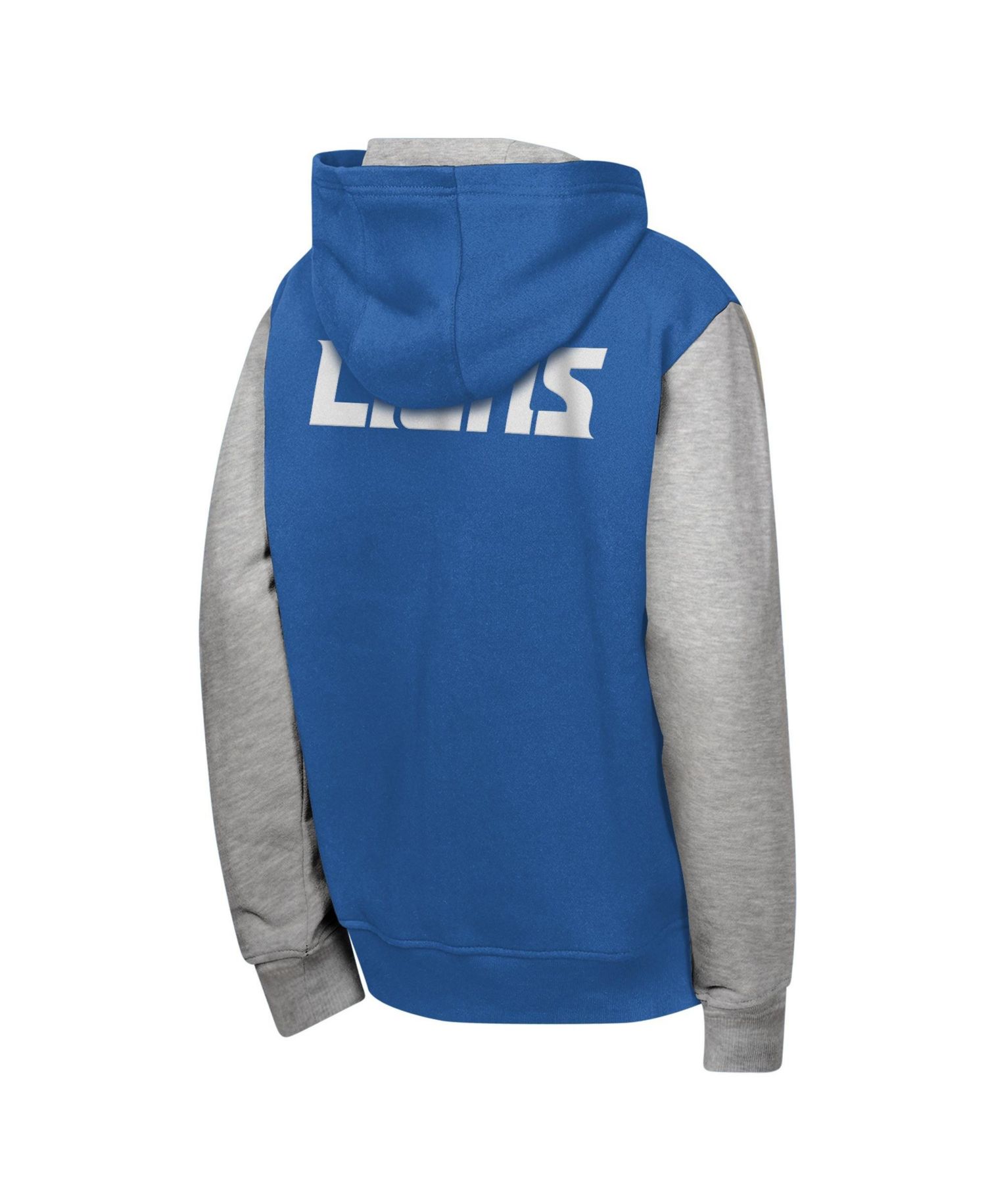 Big Boys and Girls Blue Detroit Lions Stadium Color block Full-Zip Hoodie