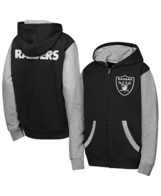Big Boys and Girls Black Las Vegas Raiders Stadium Color block Full-Zip Hoodie