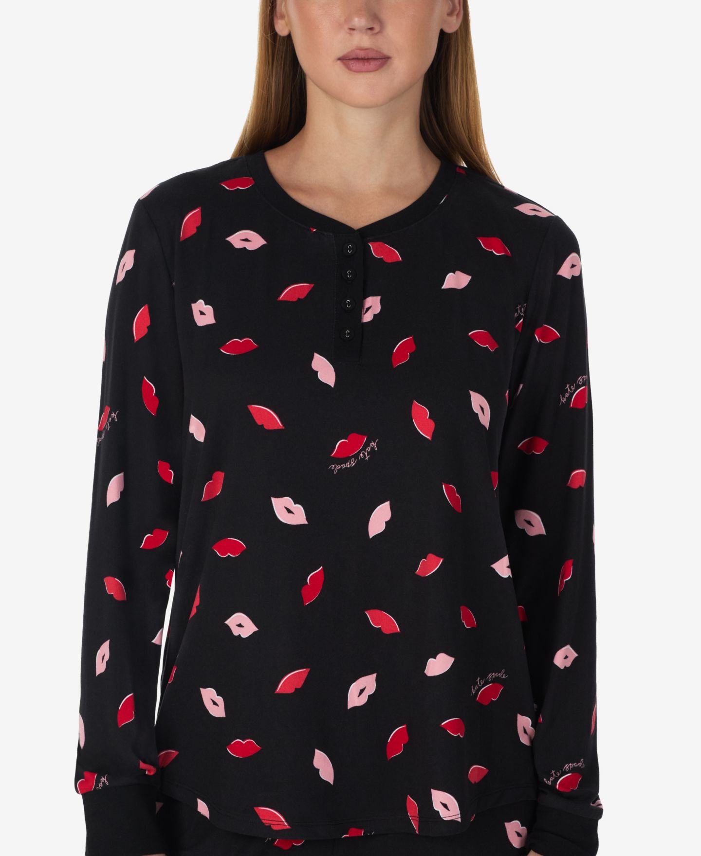 Пижамный комплект, длинный рукав, джерси — Kate Spade New York, цвет: Чёрный разноцветный с принтом — фото 3