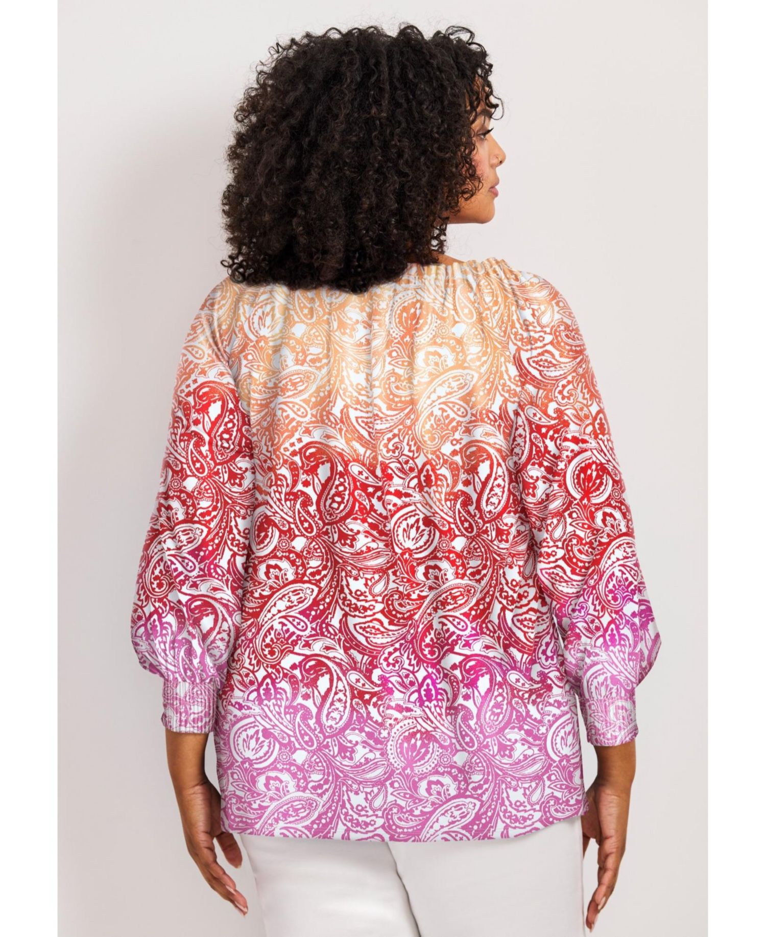 Plus Size Ombre Print Women's Top