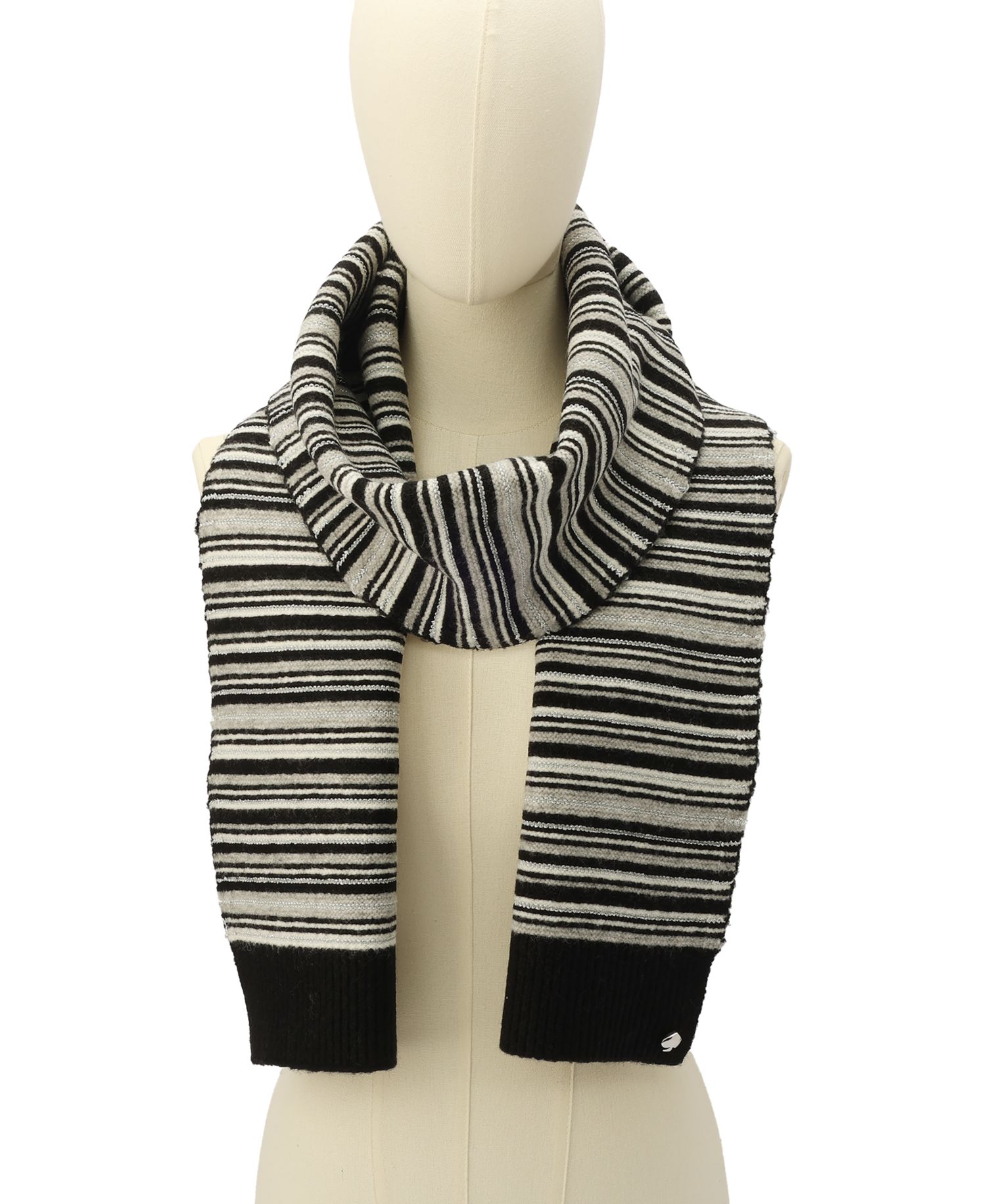 Women's Garter Stitch Stripe Knit Scarf