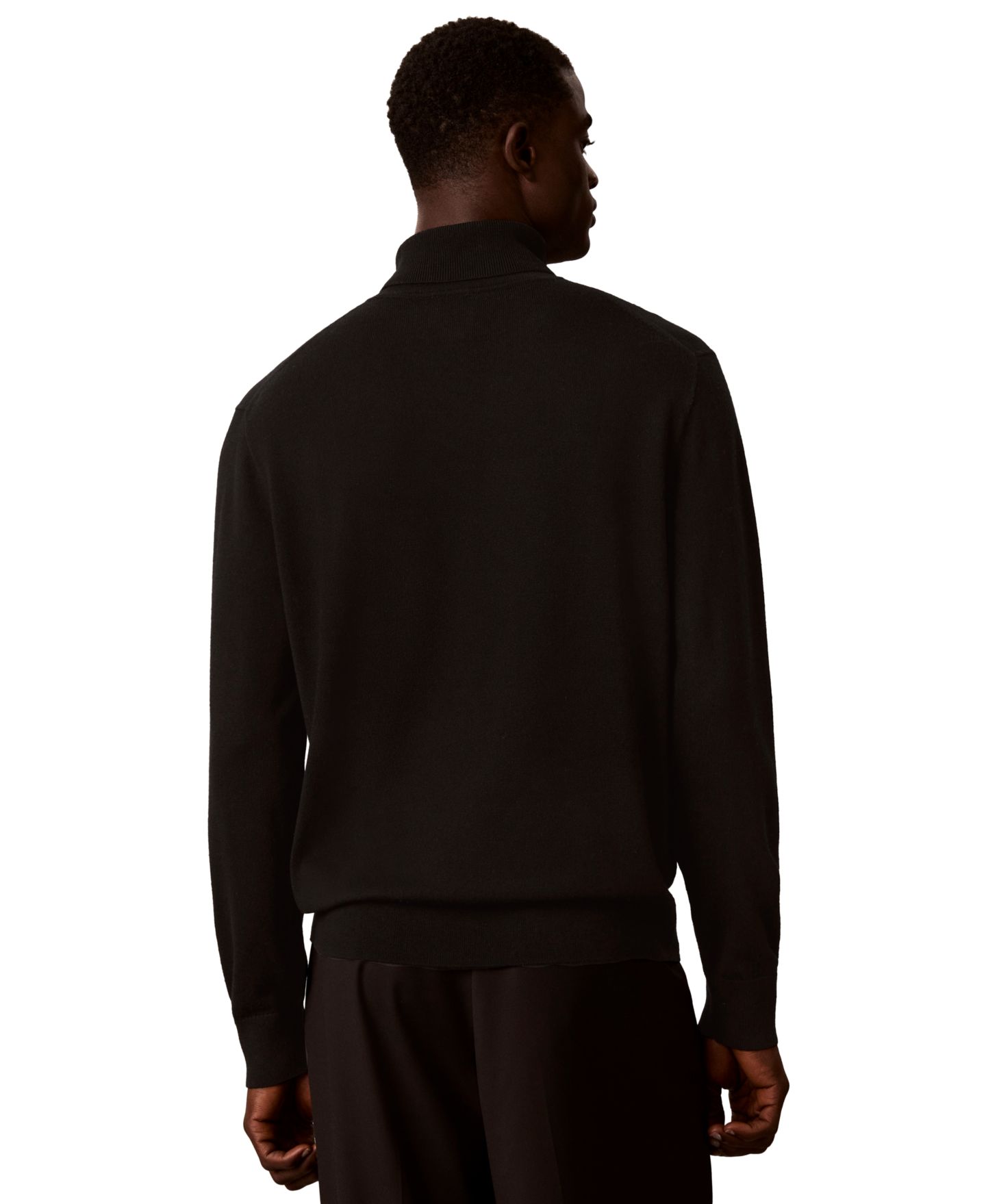 Мужской свитер Calvin Klein Lightweight Merino Turtleneck, цвет: Чёрный — фото 5
