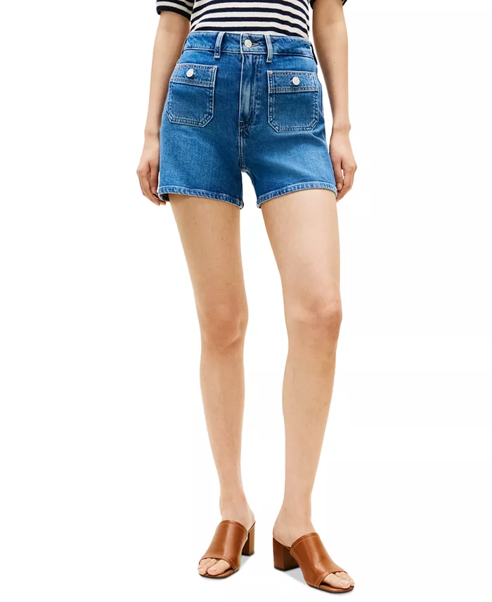 Women's Denim Patch Pocket Shorts - thumbnail 3