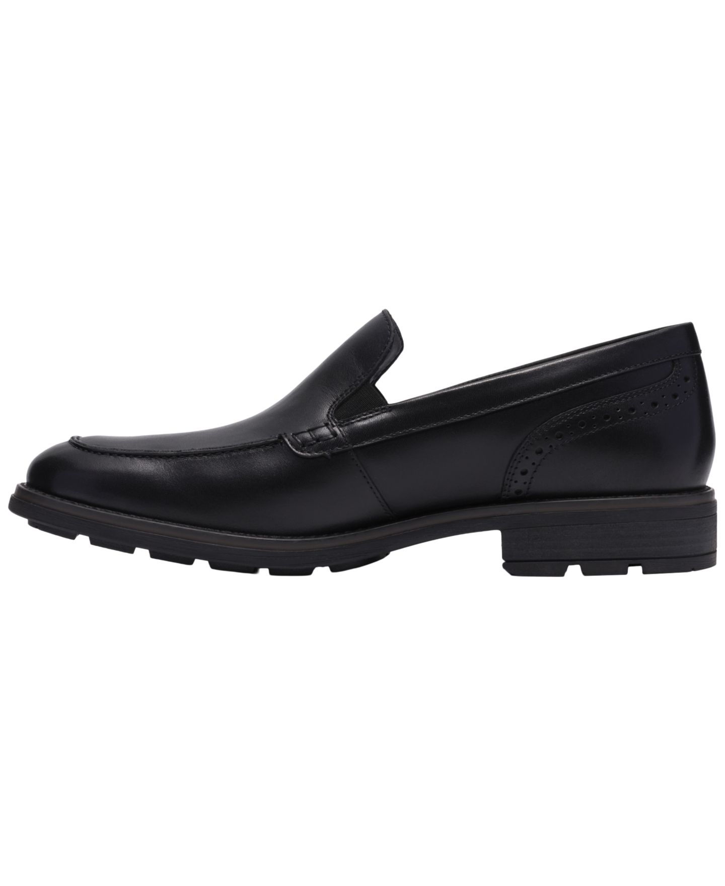 Мужские туфли Clarks Emmet Step Leather Round-Toe, цвет: Чёрный гладкий — фото 3