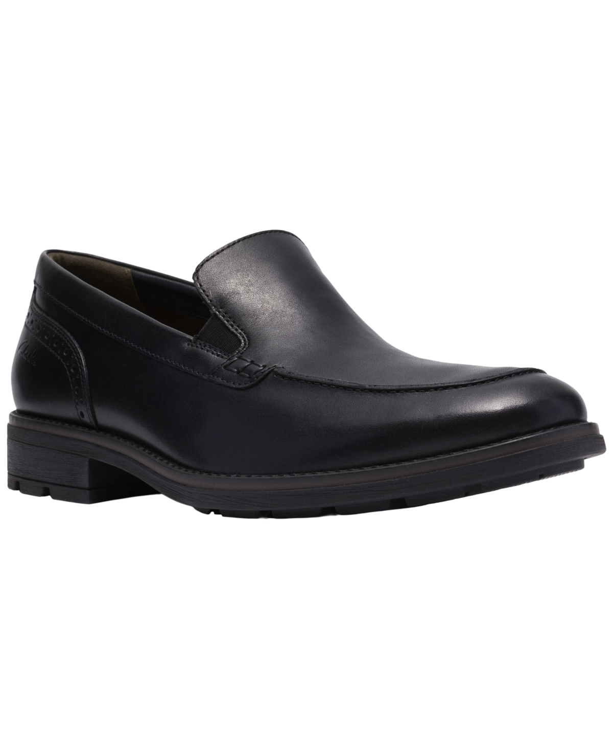 Clarks Men's Emmet Step Leather Round-Toe Loafers - Black Smooth