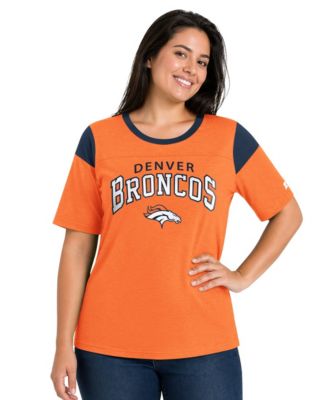 Women's Orange Denver Broncos Plus Size Linebacker Slub T-Shirt