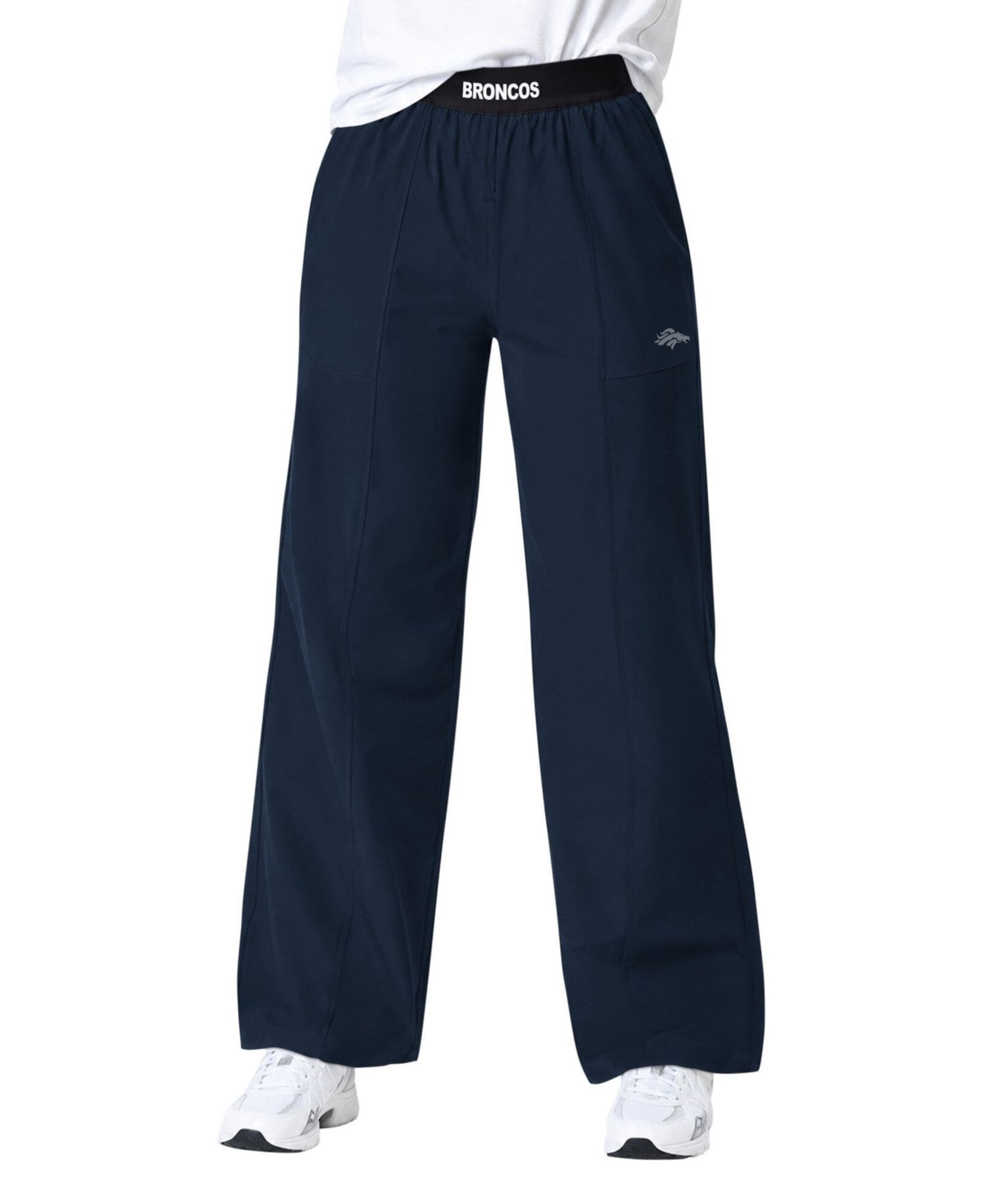 Women's Navy Denver Broncos Athleisure Wide-Leg Pants