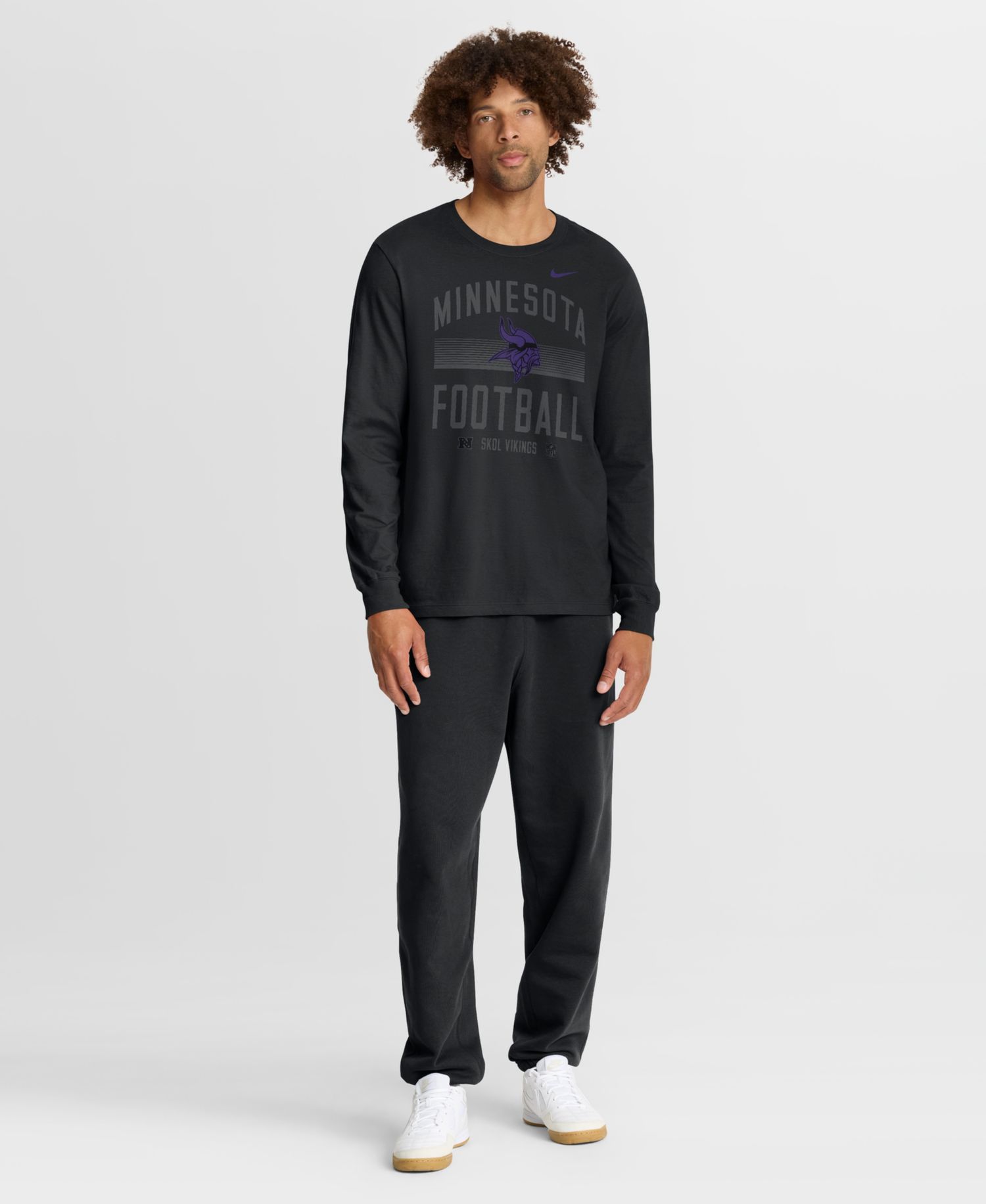 Men's Black Minnesota Vikings Always Prepared Essential Cotton Long Sleeve T-Shirt