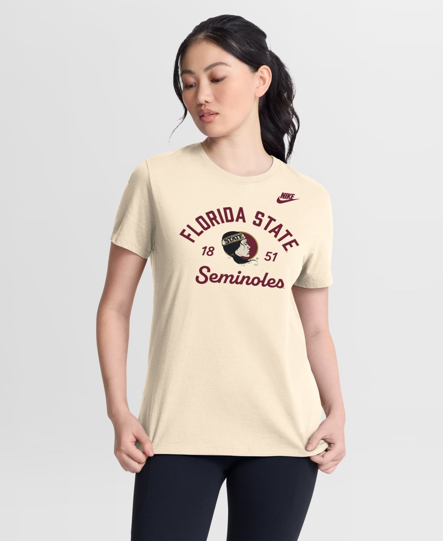 Women's Natural Florida State Seminoles Legacy Team Name T-Shirt