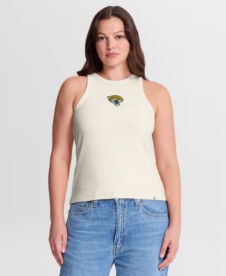 Women's Cream Jacksonville Jaguars Star Play Tri-Blend Ribbed&nbsp;Tank Top