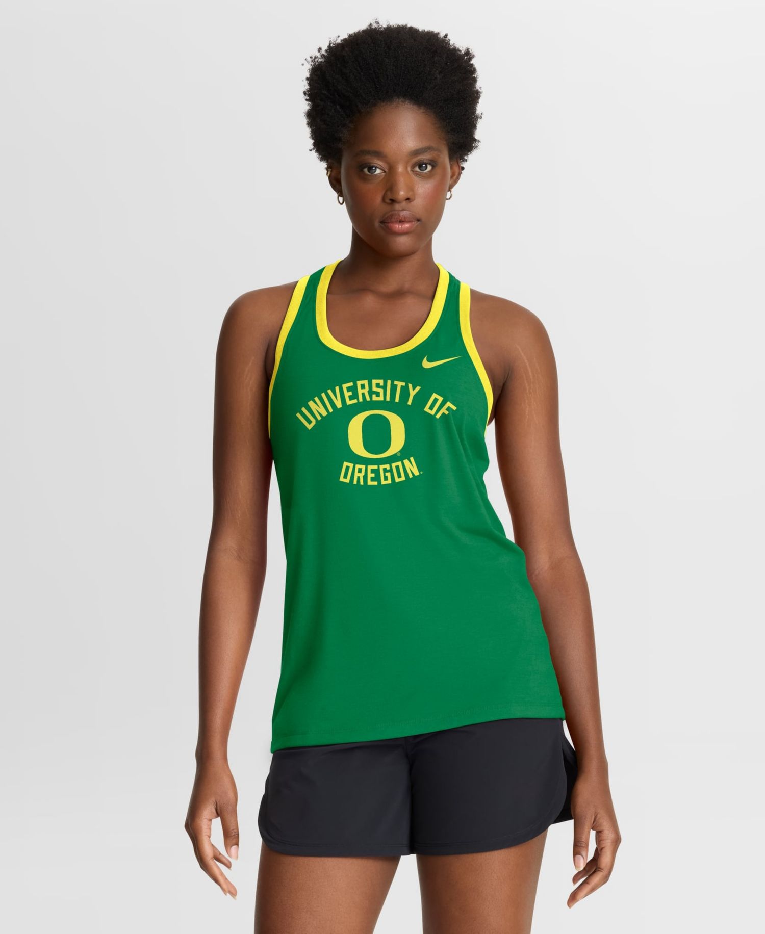 Women's Green Oregon Ducks Uni Name Tri-Blend Dri-FIT Tank Top