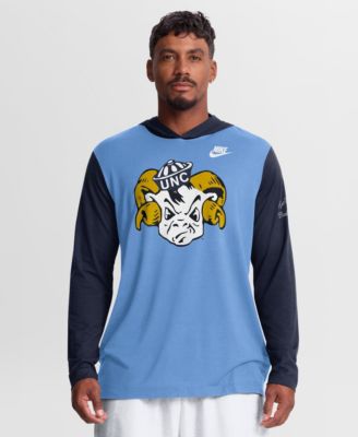Men's Carolina Blue/Navy North Carolina Tar Heels Campus Legacy Tri-Blend Long Sleeve Hooded T-Shirt
