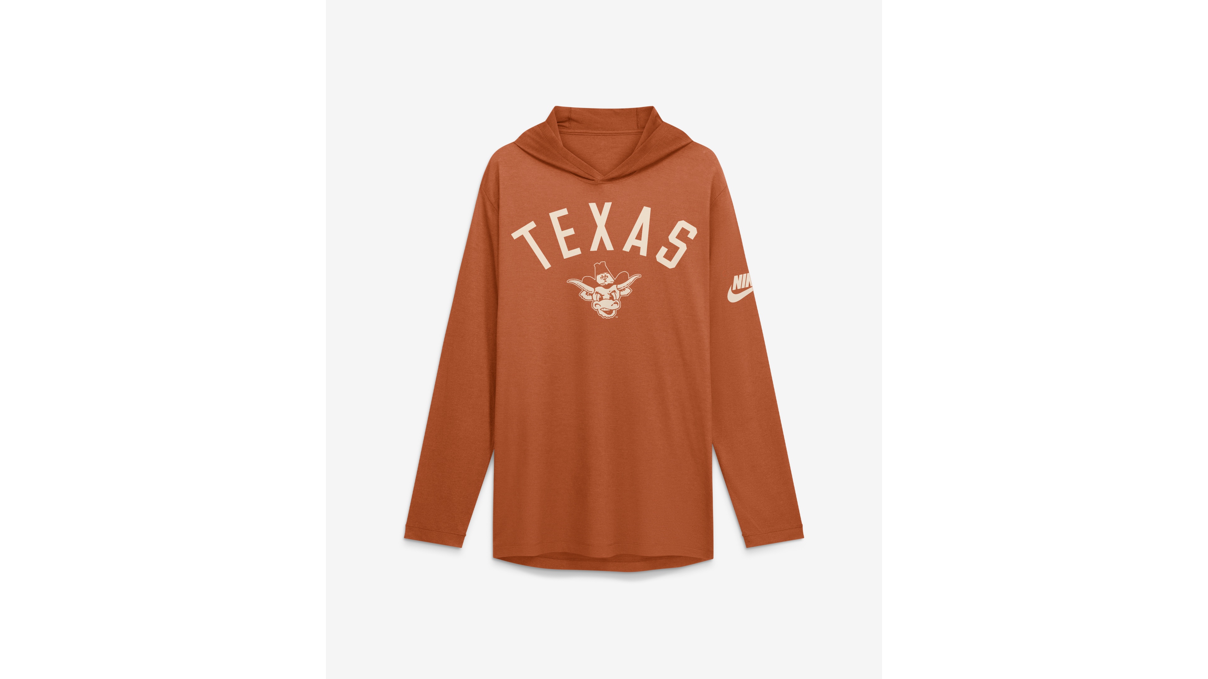Nike Men's Texas Orange Longhorns Legacy Arch Tri-Blend Long Sleeve Hooded T-Shirt