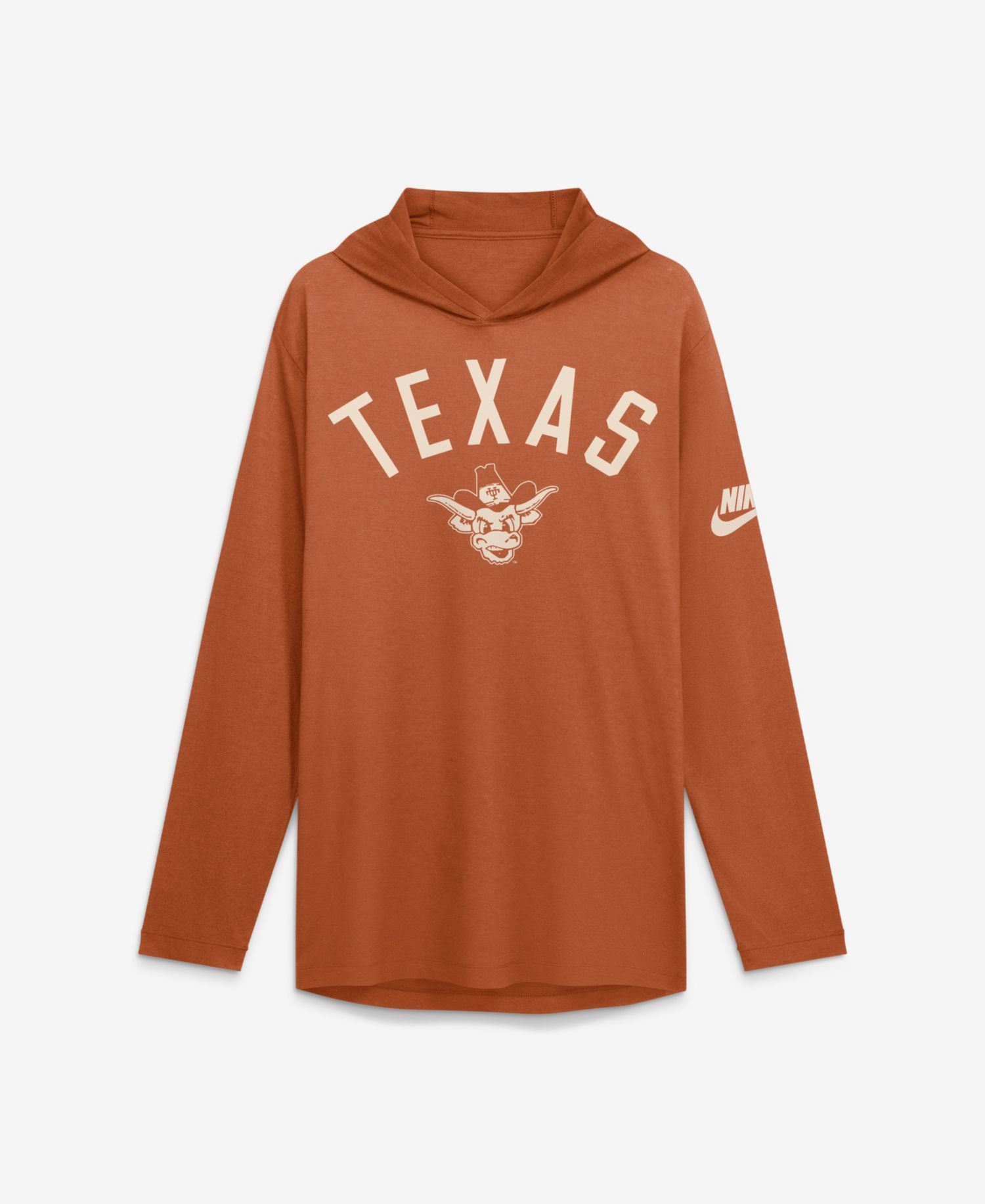 Men's Texas Orange Texas Longhorns Legacy Arch Tri-Blend Long Sleeve Hooded T-Shirt