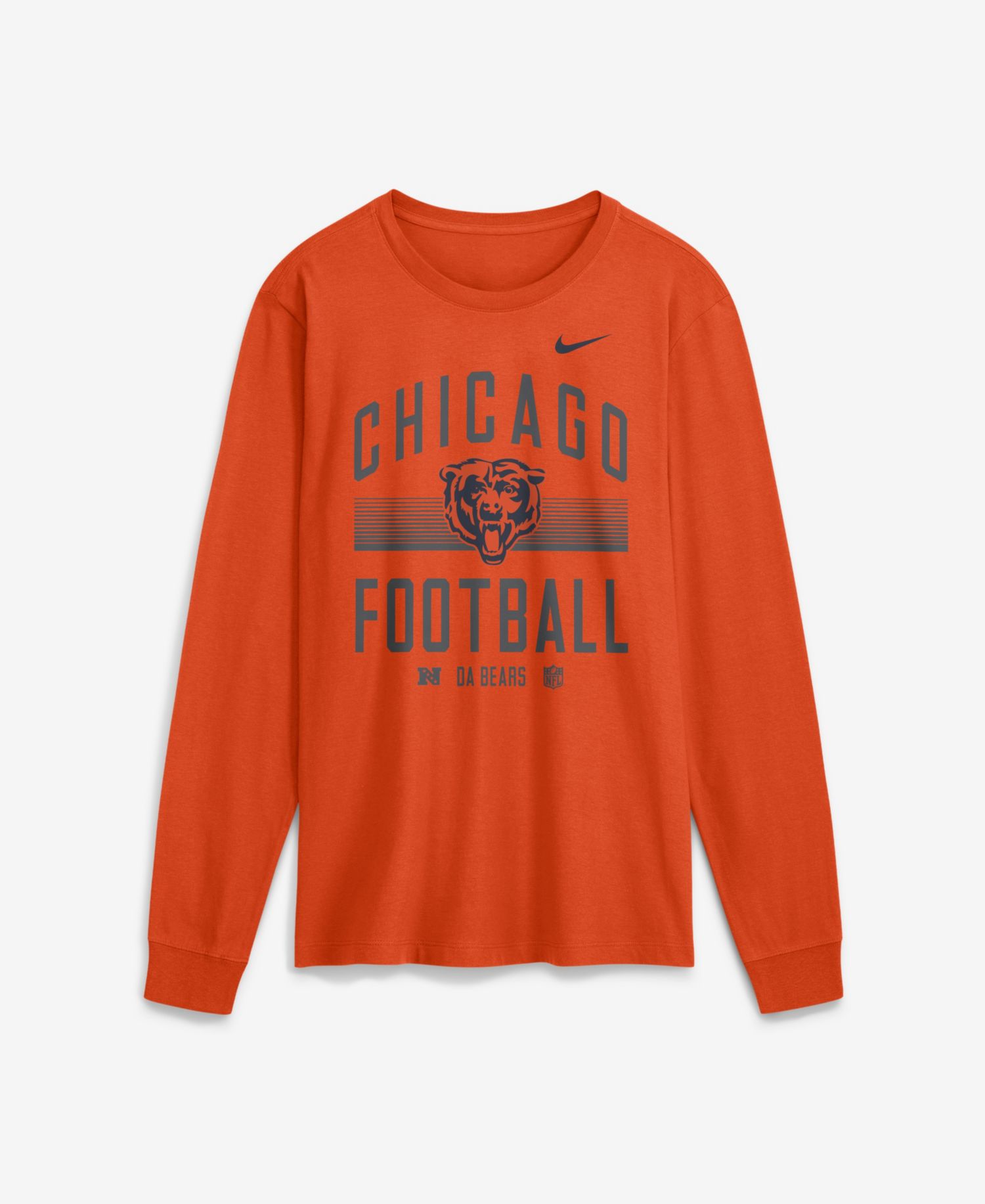 Men's Orange Chicago Bears Always Prepared Essential Cotton Long Sleeve T-Shirt