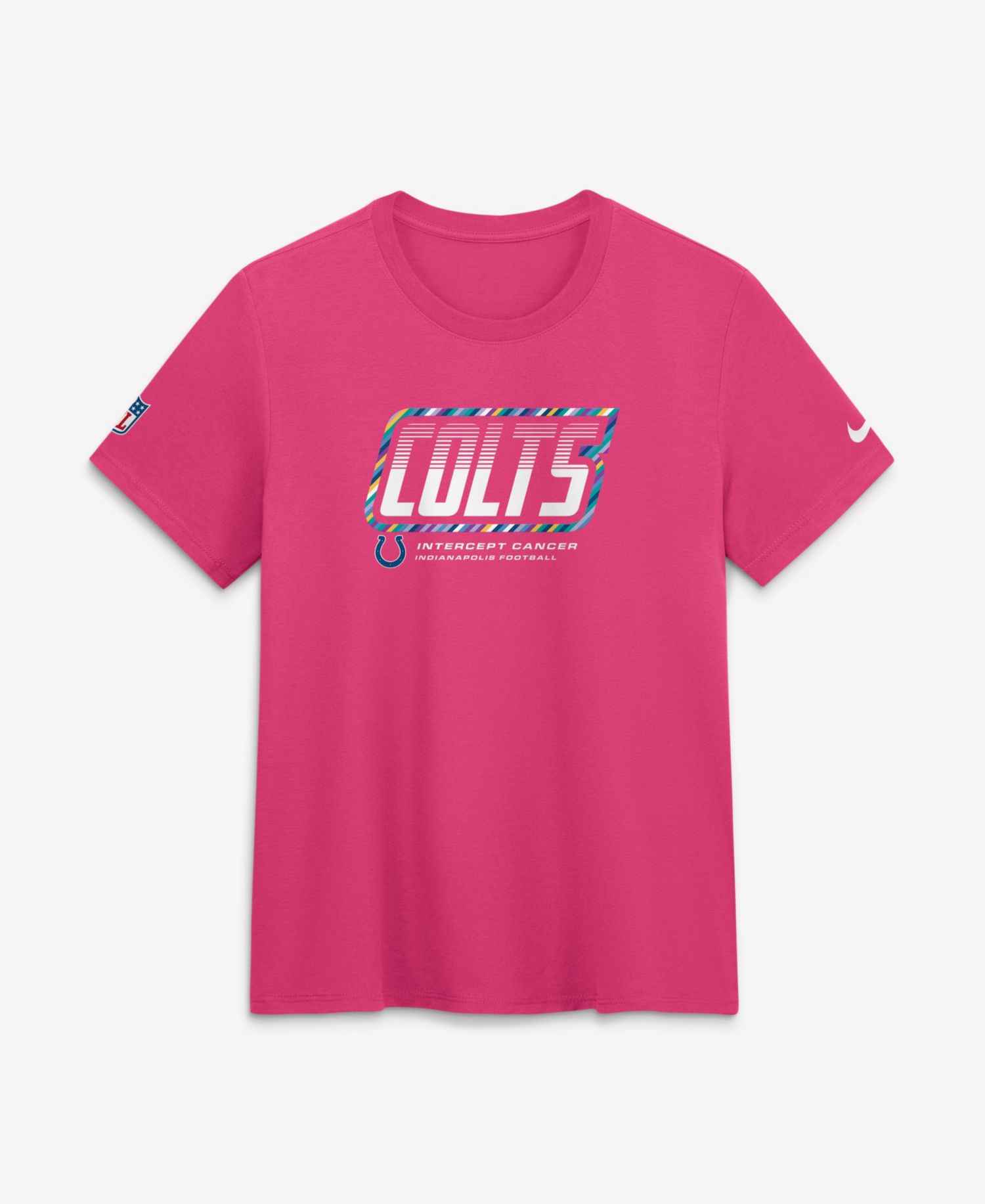 Women's Pink Indianapolis Colts 2026 NFL Crucial Catch Tri-Blend Dri-FIT T-Shirt