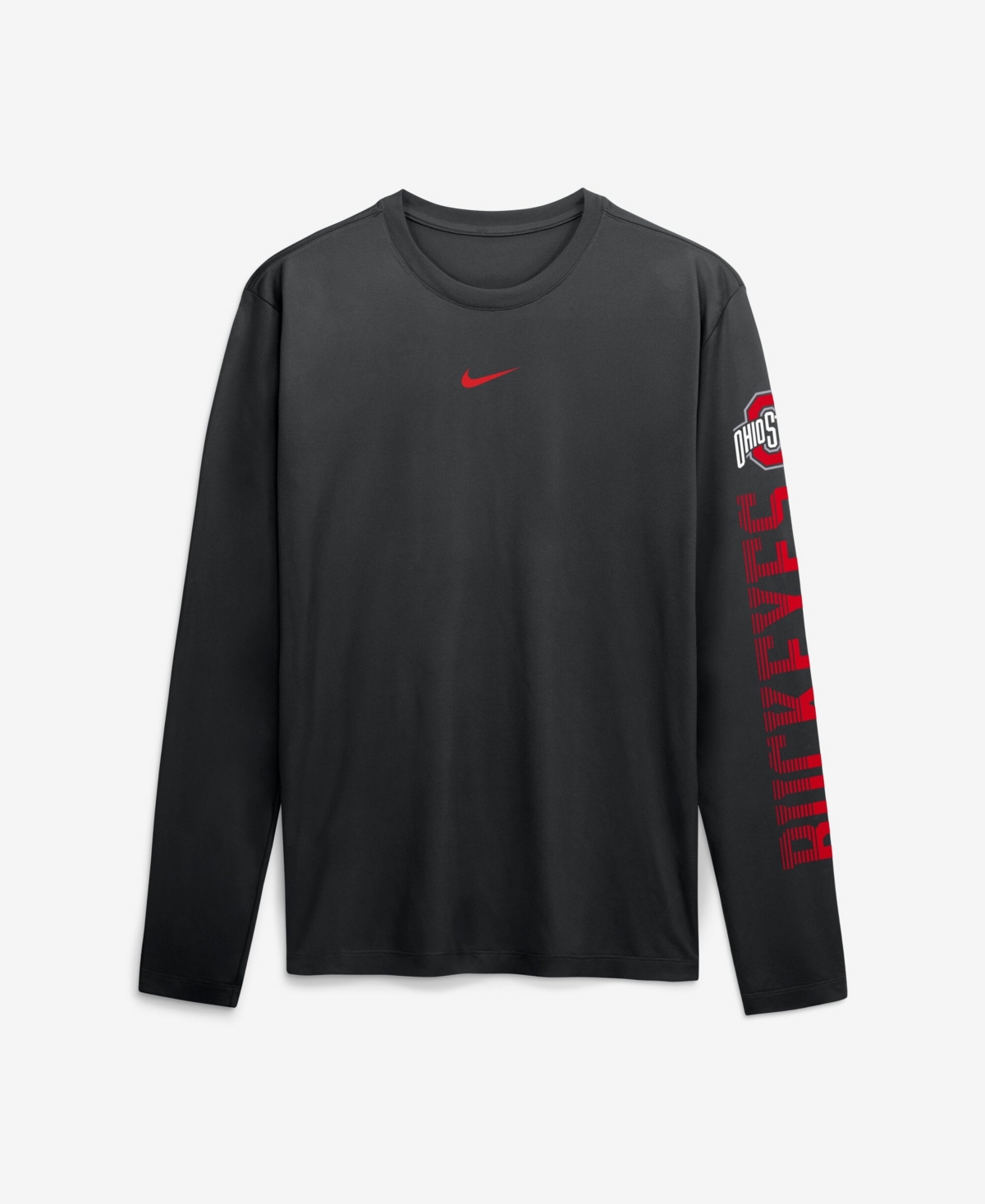 Nike Men's Black Ohio State Buckeyes Primetime Logo Sleeve Legend Dri-fit Long T-Shirt