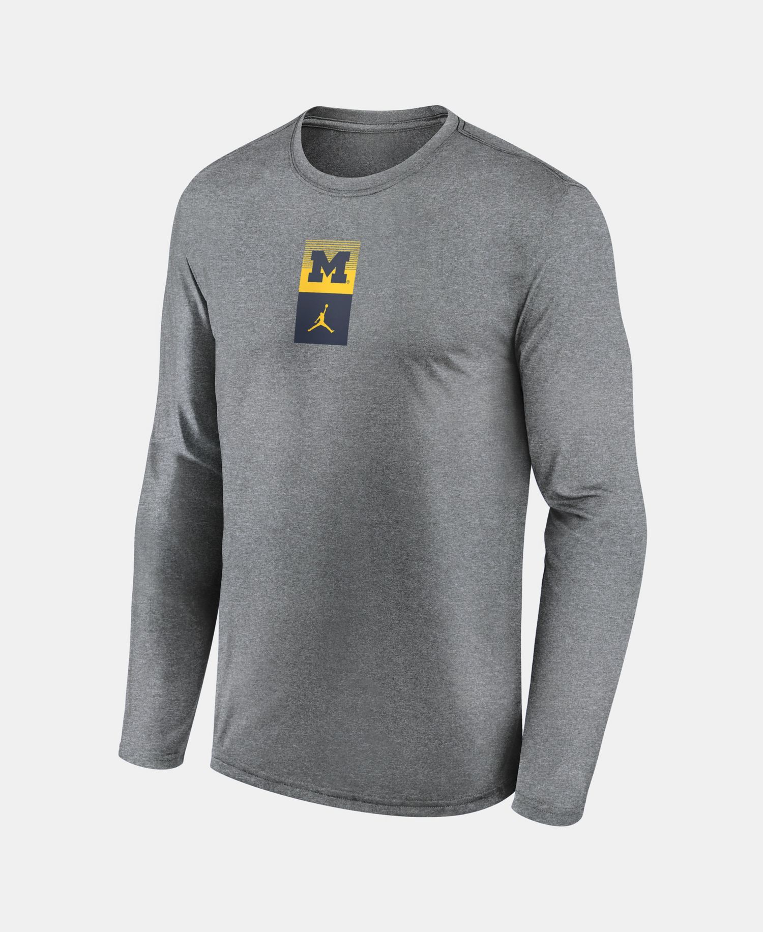 Men's Heather Gray Michigan Wolverines Double Stack Legend Dri-FIT Long Sleeve T-Shirt