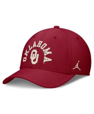 Men's  Crimson Oklahoma Sooners Campus Prep Chained & Arched Swooshflex Flex Hat