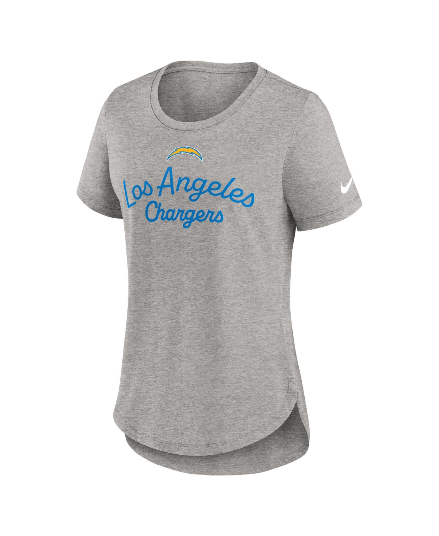 Women's Heather Gray Los Angeles Chargers Strong Safety Tri-Blend T-Shirt