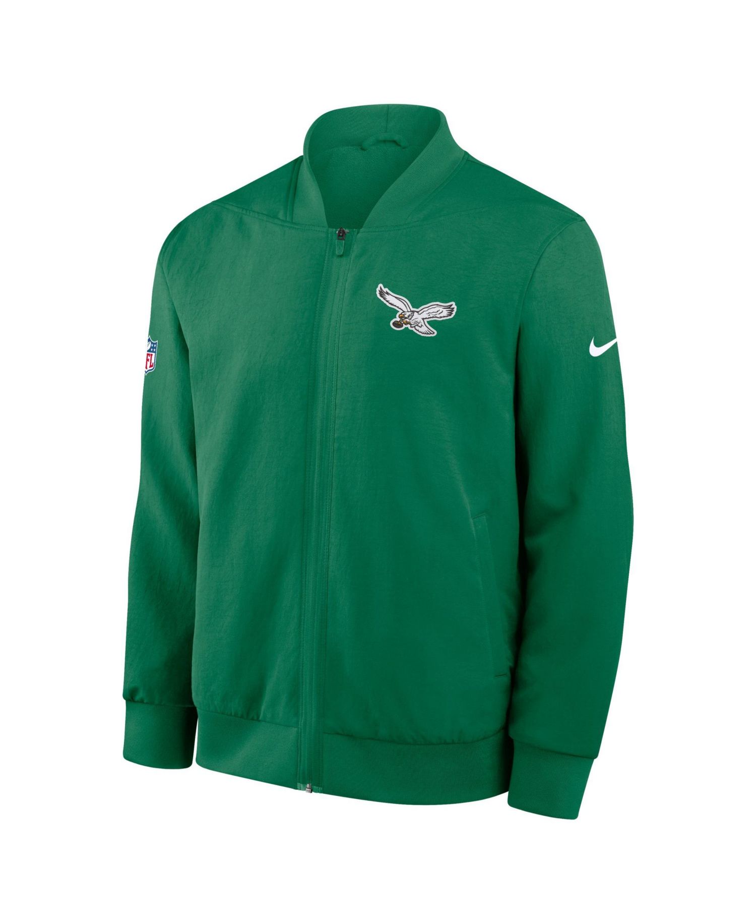 Men's Kelly Green Philadelphia Eagles Sideline Powerful Blocking Full-Zip Dri-FIT Bomber Jacket