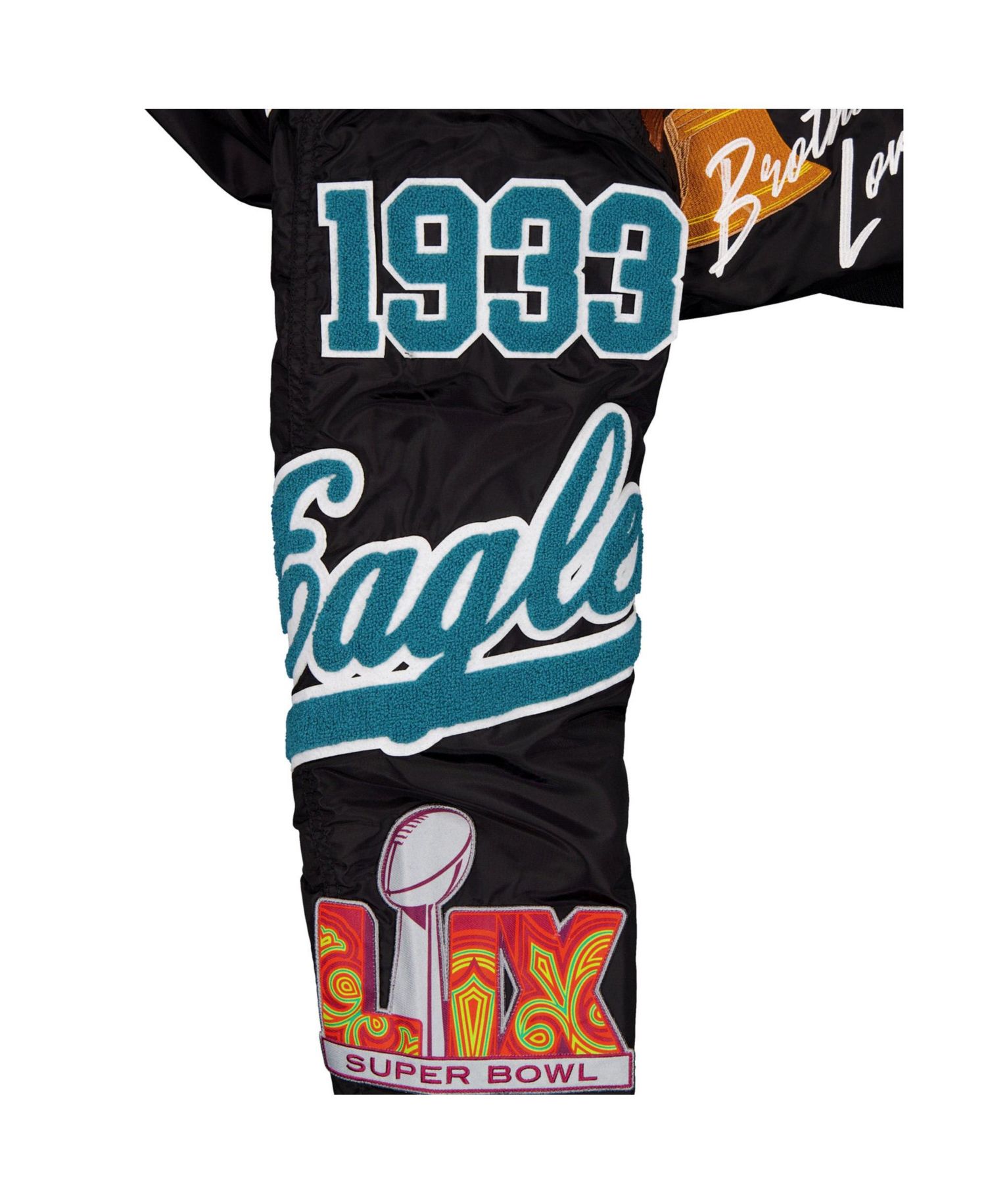 Men's Black Philadelphia Eagles MA-1 Full-Zip Bomber Jacket