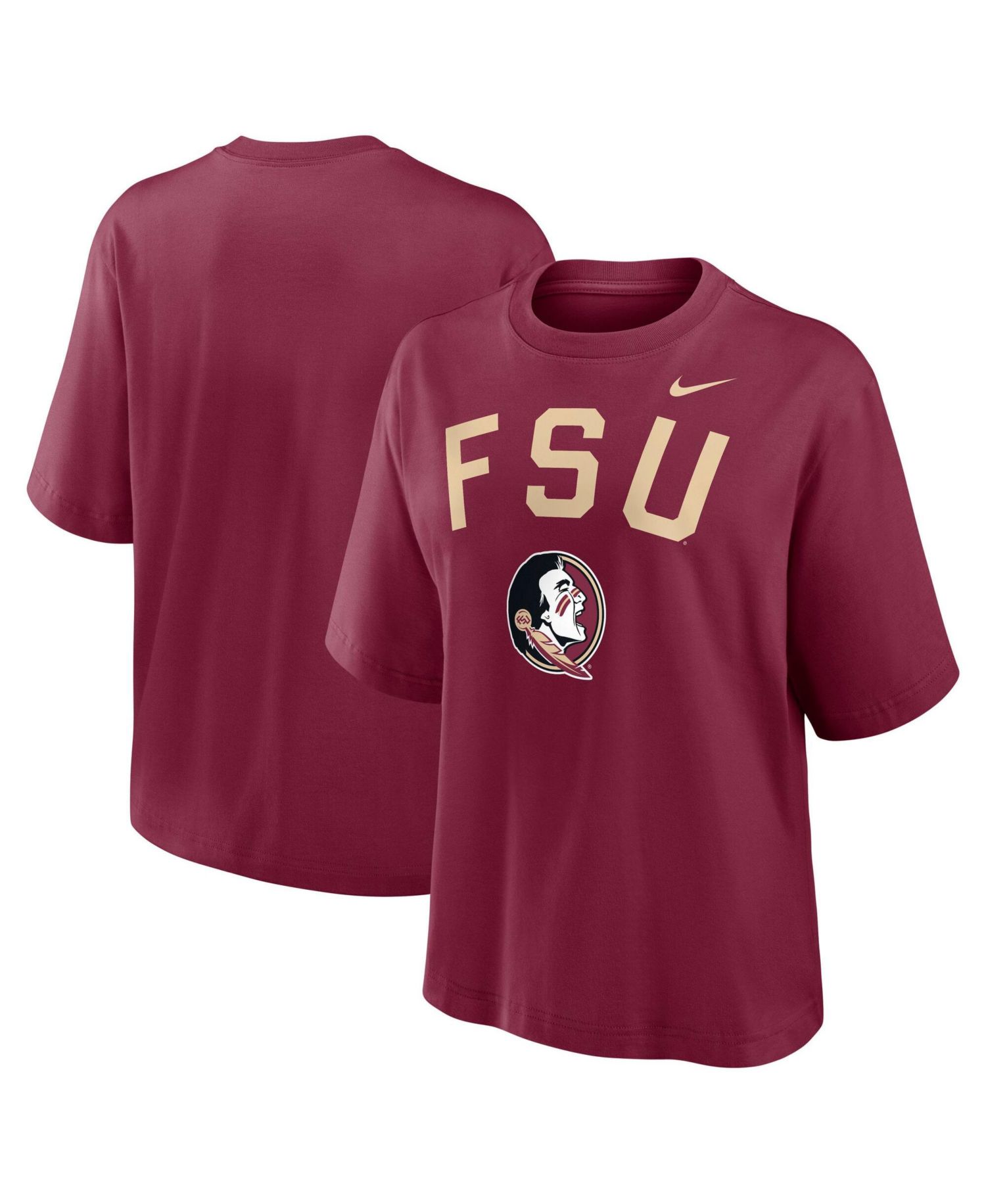 Women's Garnet Florida State Seminoles Arch Logo Boxy T-Shirt