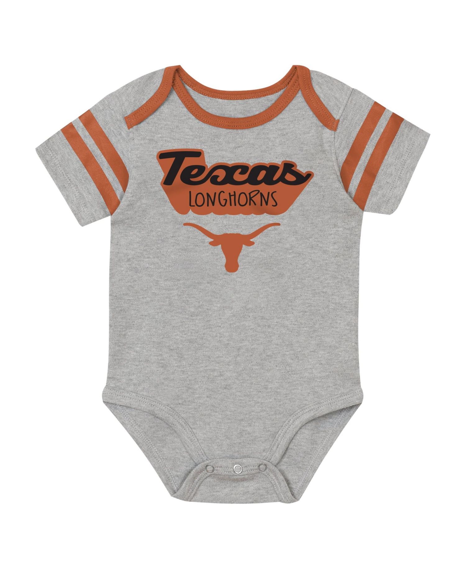 Baby Boys and Girls Texas Orange/Black/Gray Texas Longhorns Star Player Three-Piece Bodysuit Set